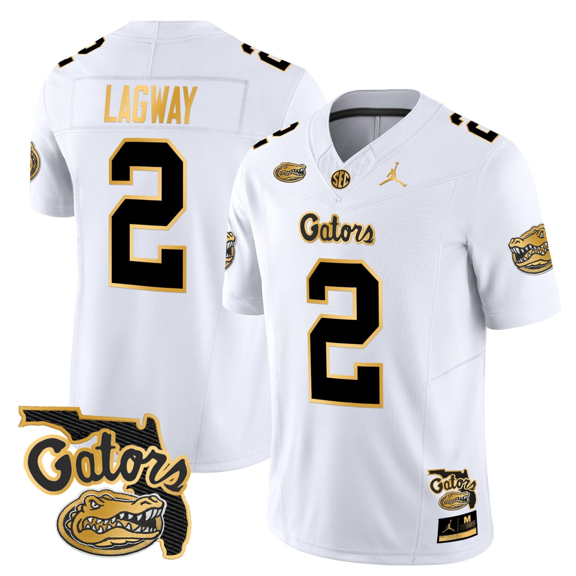 Florida Gators 2024 Florida Patch Gold Vapor Limited Jersey - All Stitched - Image 8