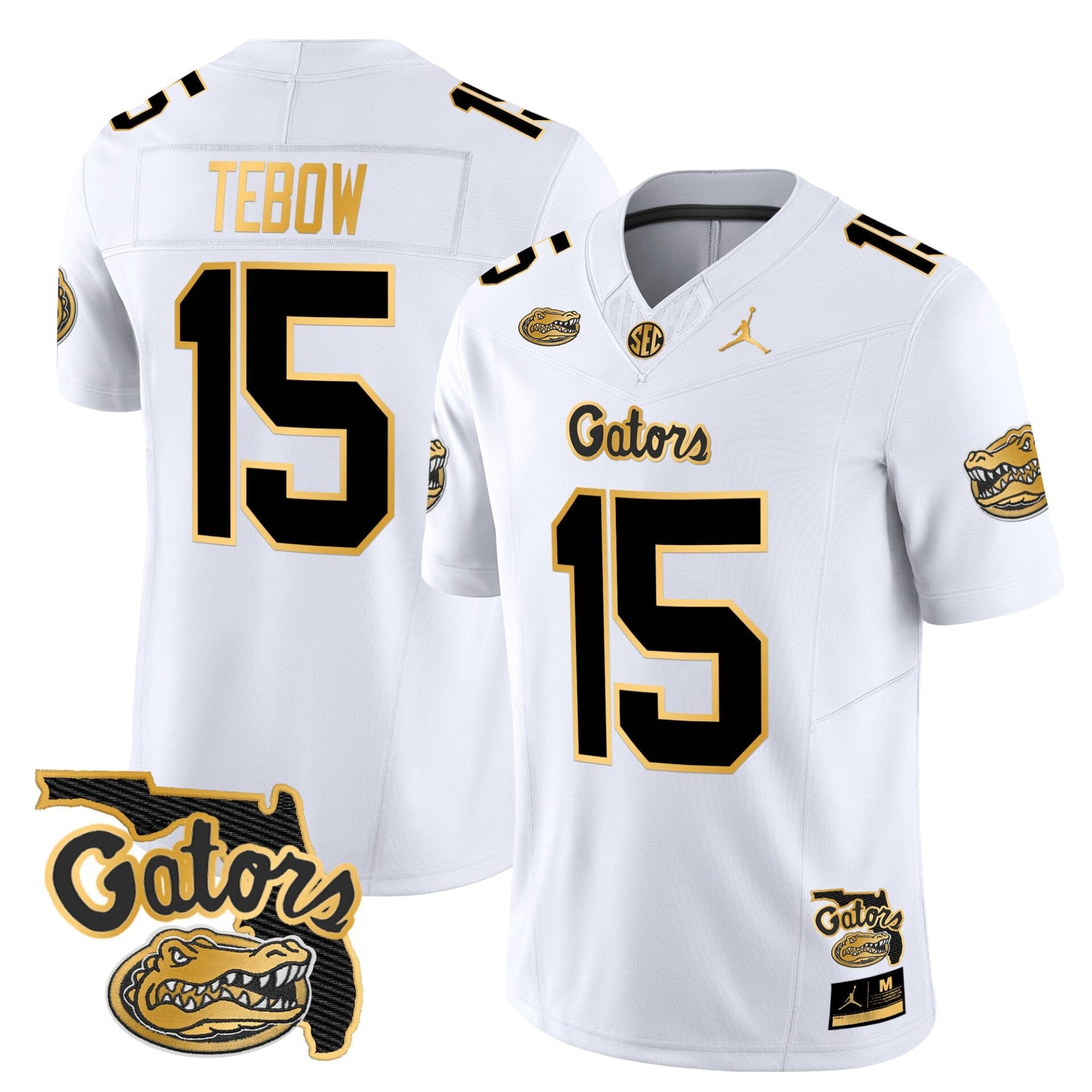 Florida Gators 2024 Florida Patch Gold Vapor Limited Jersey - All Stitched - Image 12