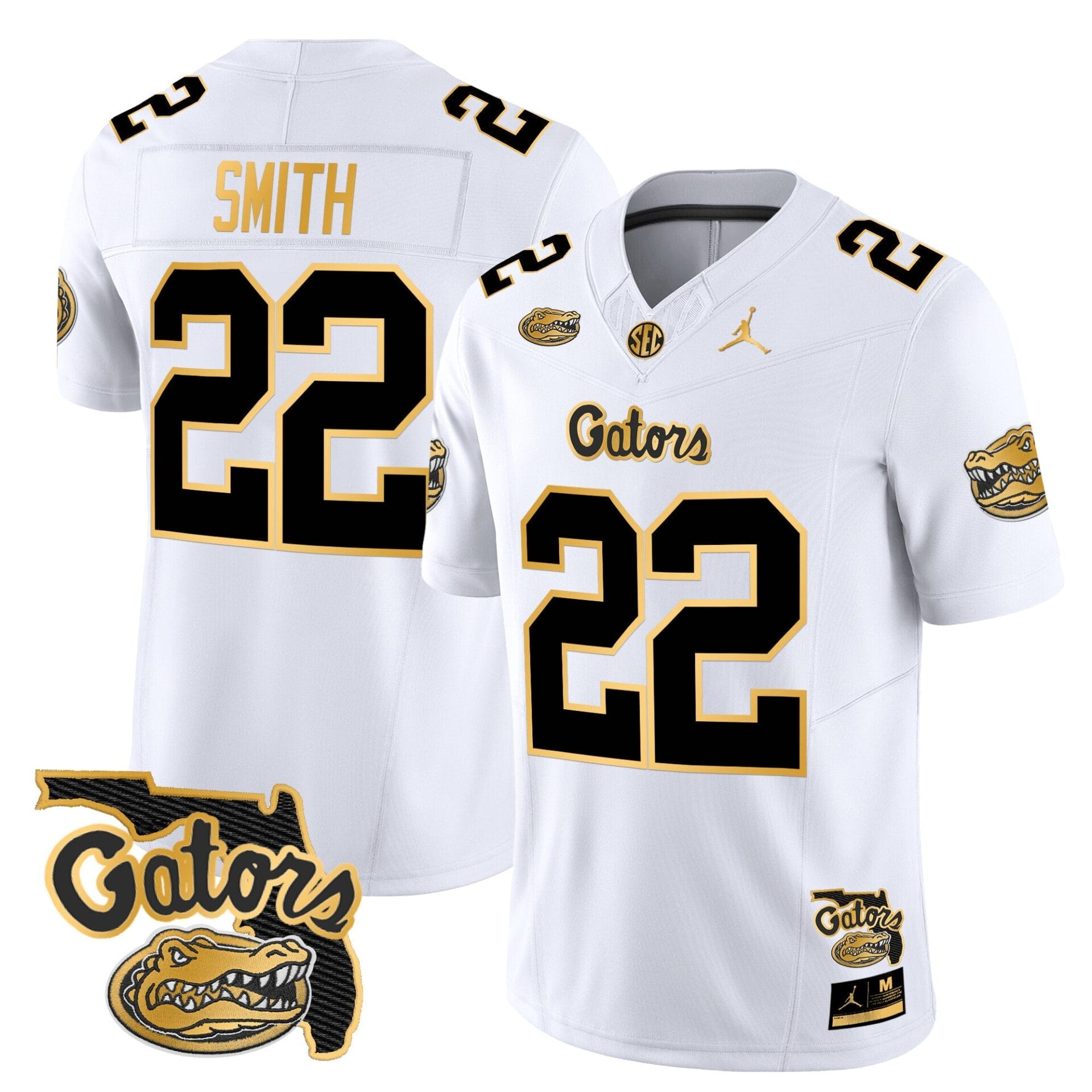 Florida Gators 2024 Florida Patch Gold Vapor Limited Jersey - All Stitched - Image 13