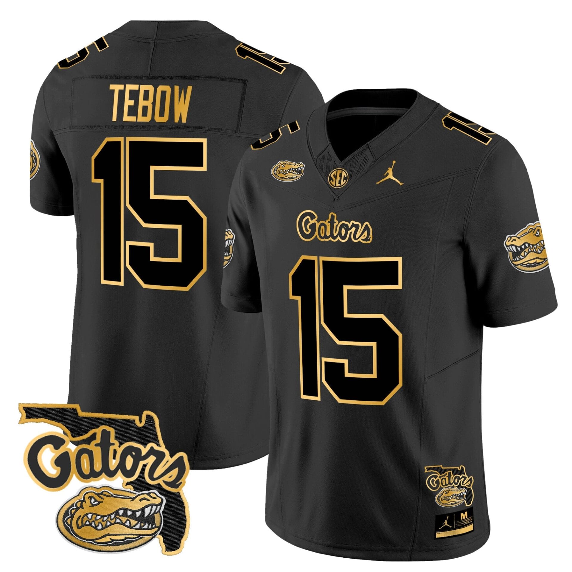 Florida Gators 2024 Florida Patch Gold Vapor Limited Jersey - All Stitched - Image 19