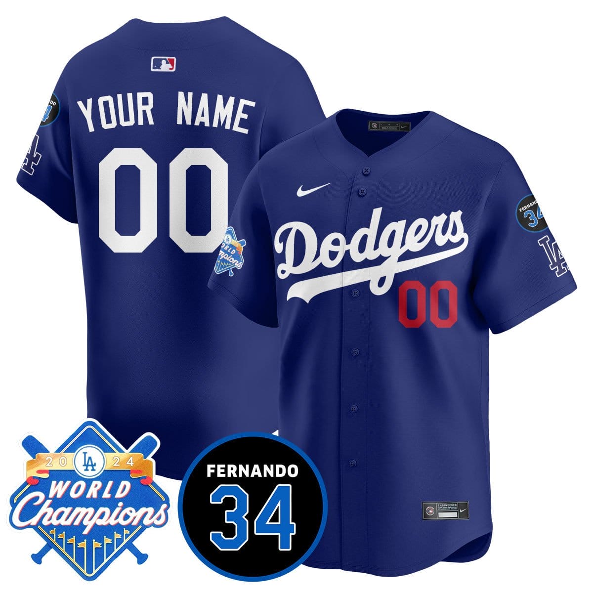 Custom Dodgers - World Series Champions 2024 Jersey - All Stitched - Image 3