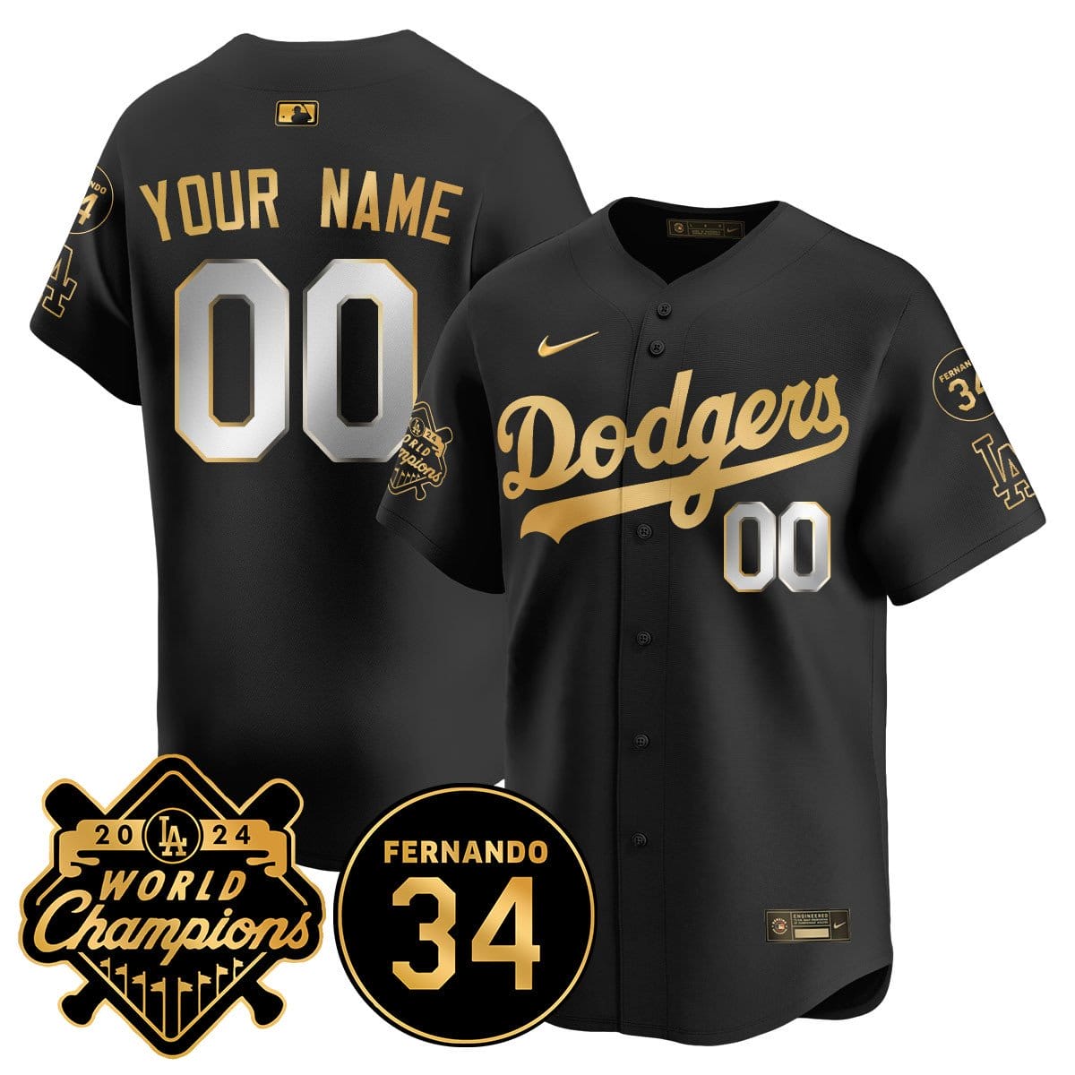 Custom Dodgers - World Series Champions 2024 Jersey - All Stitched - Image 2