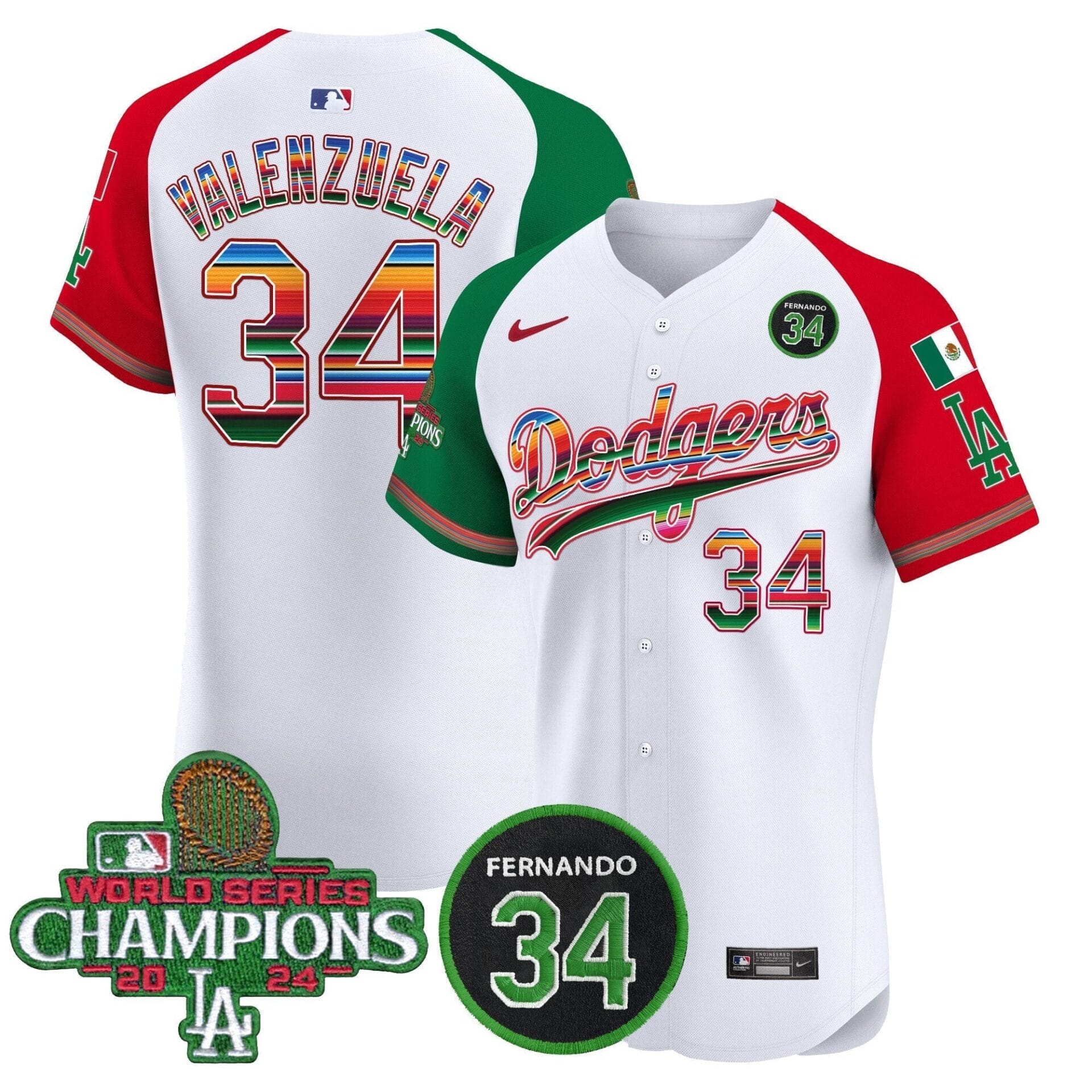Dodgers Mexico 2024 World Series Champions Vapor Premier Elite Jersey V2 - All Stitched - Image 31