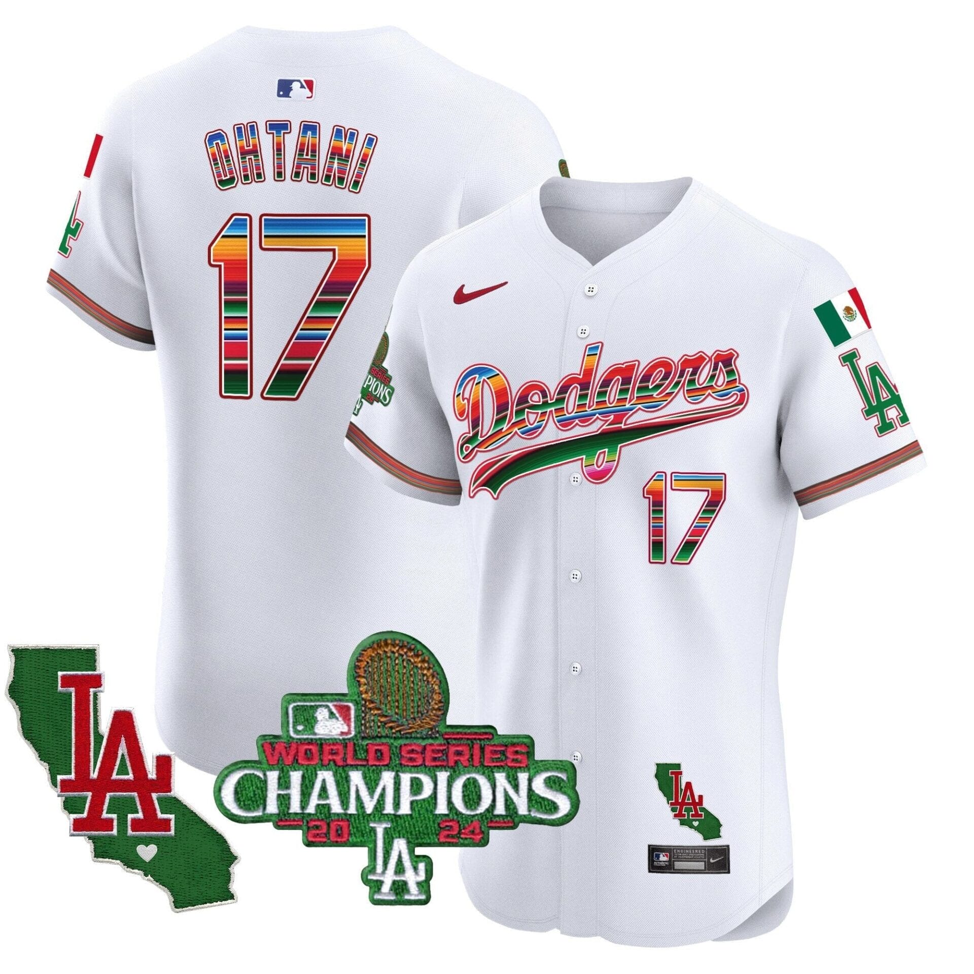 Dodgers Mexico 2024 World Series Champions Vapor Premier Elite Jersey - All Stitched - Image 2