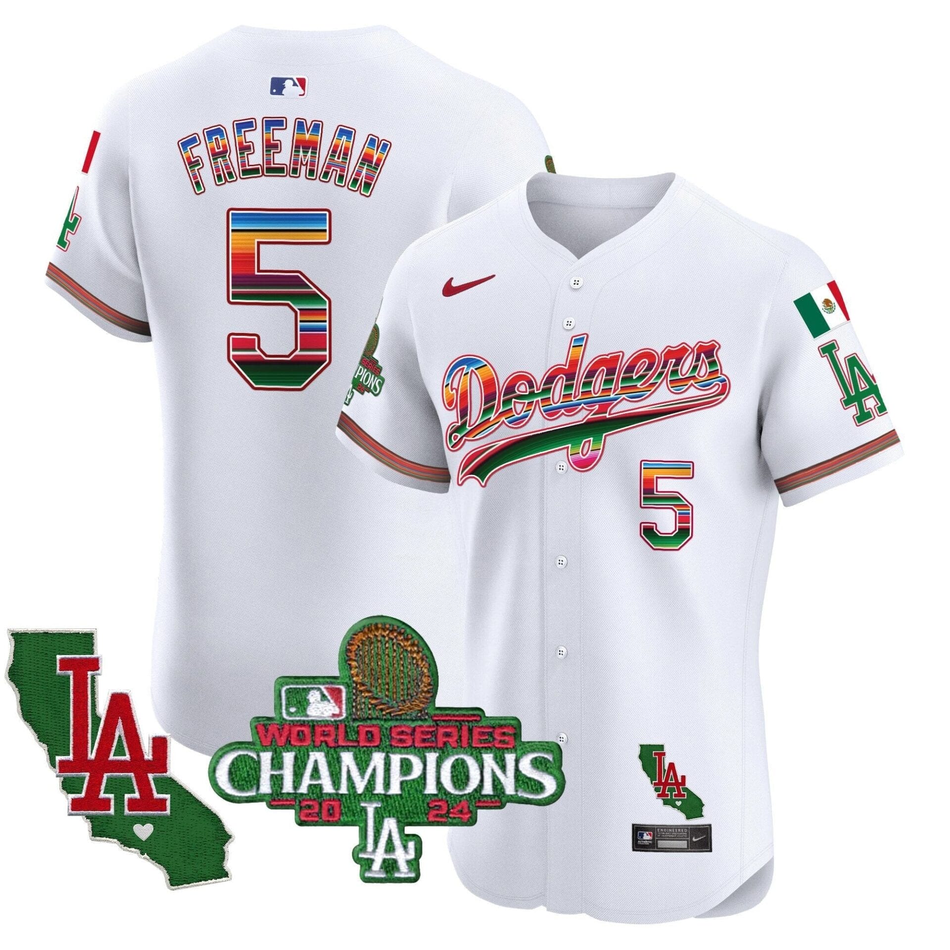 Dodgers Mexico 2024 World Series Champions Vapor Premier Elite Jersey - All Stitched - Image 3