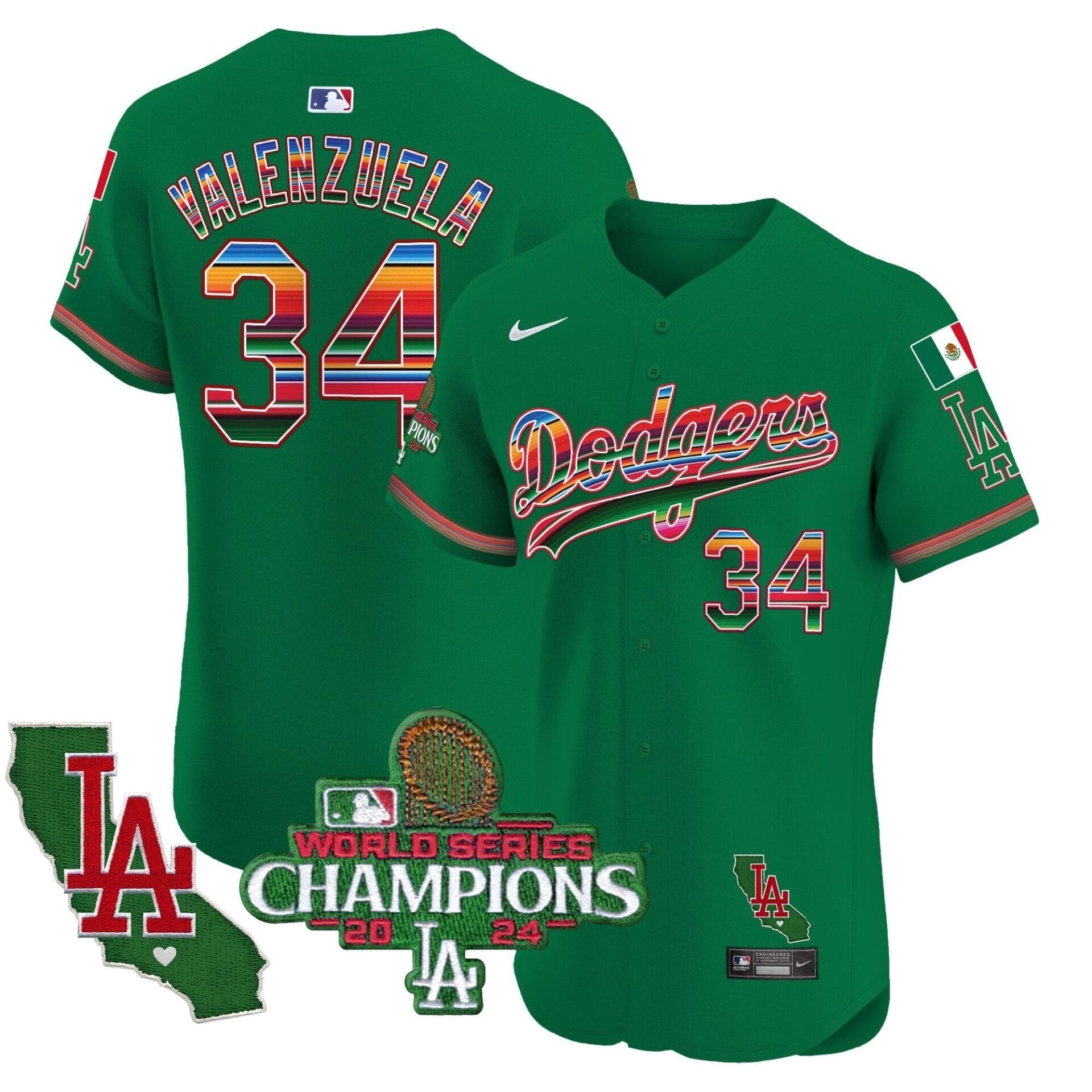 Dodgers Mexico 2024 World Series Champions Vapor Premier Elite Jersey - All Stitched - Image 41