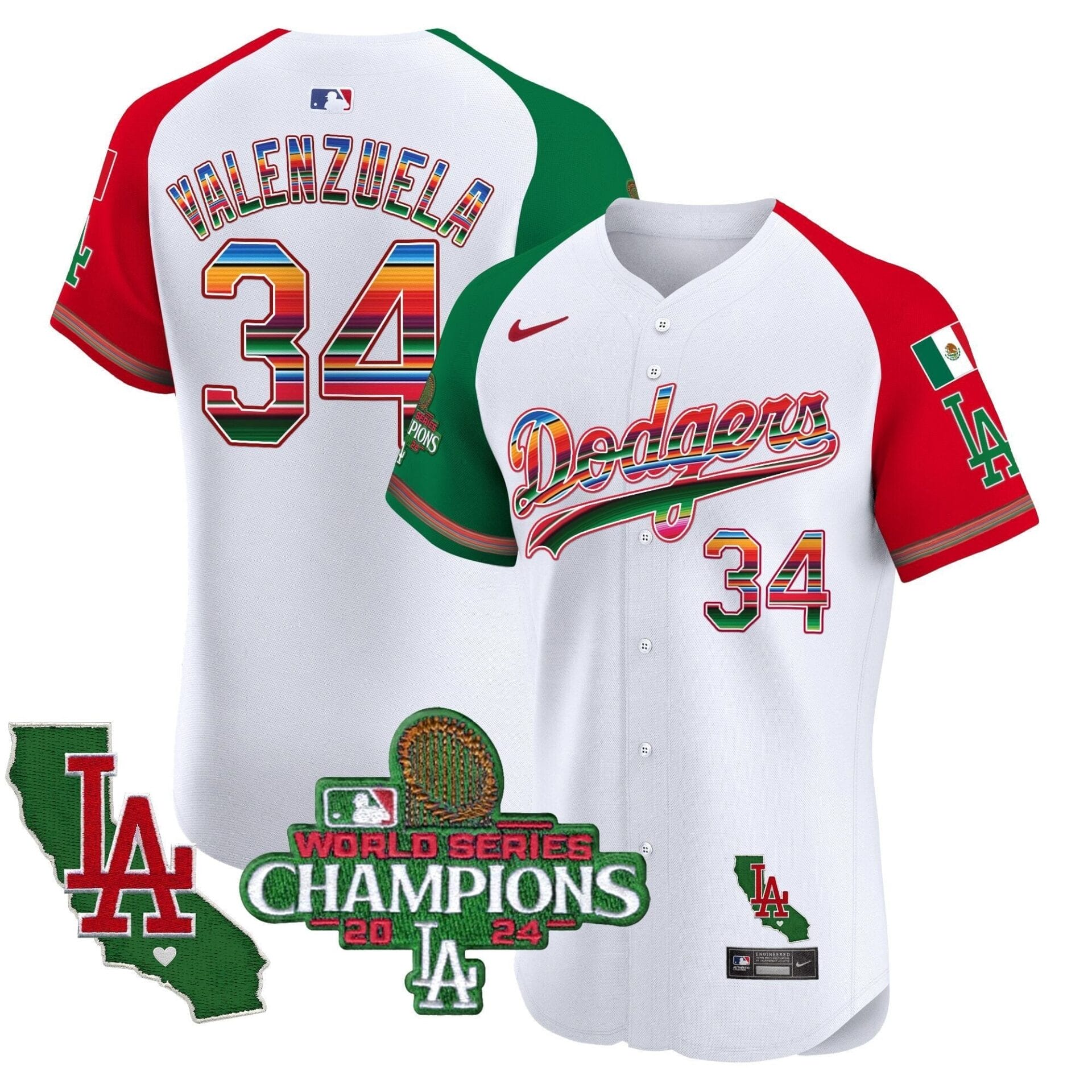 Dodgers Mexico 2024 World Series Champions Vapor Premier Elite Jersey - All Stitched - Image 31