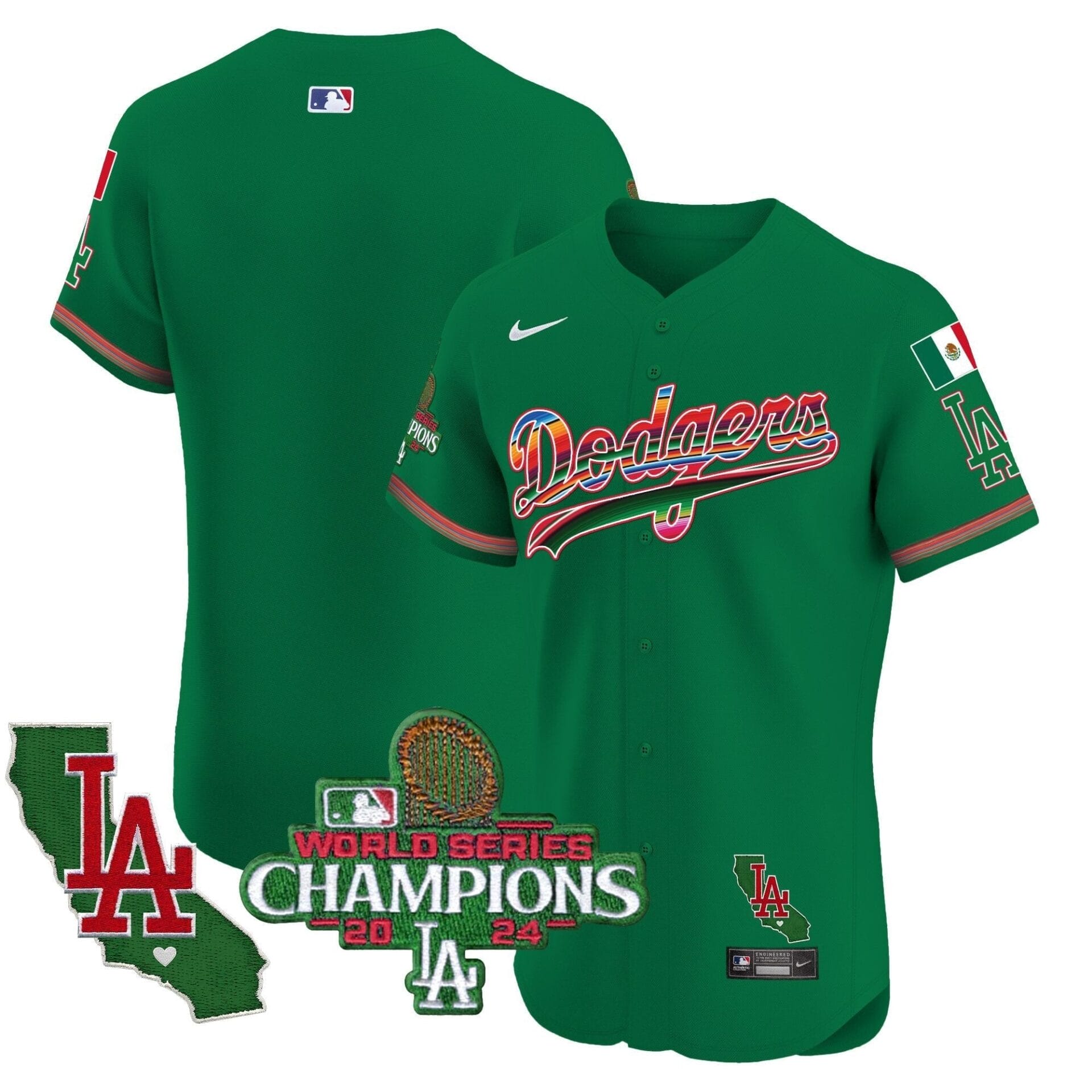 Dodgers Mexico 2024 World Series Champions Vapor Premier Elite Jersey - All Stitched - Image 50