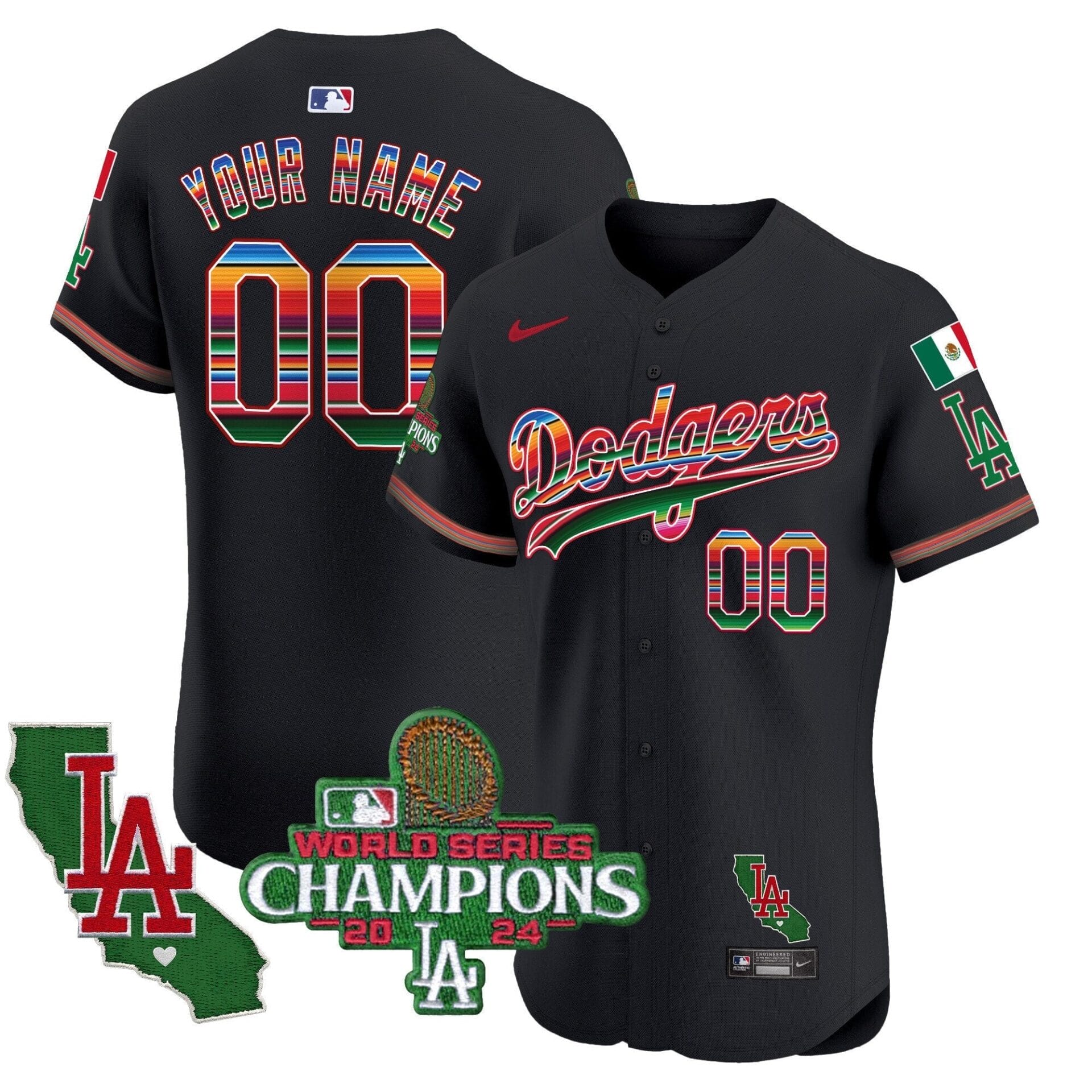 Dodgers Mexico 2024 World Series Champions Vapor Premier Elite Custom Jersey - All Stitched - Image 3