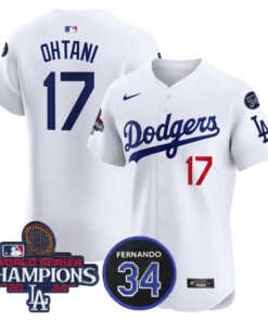 Alternative view of Dodgers 2024 World Series Champions Patch Vapor Premier Elite Jersey V2 - All Stitched