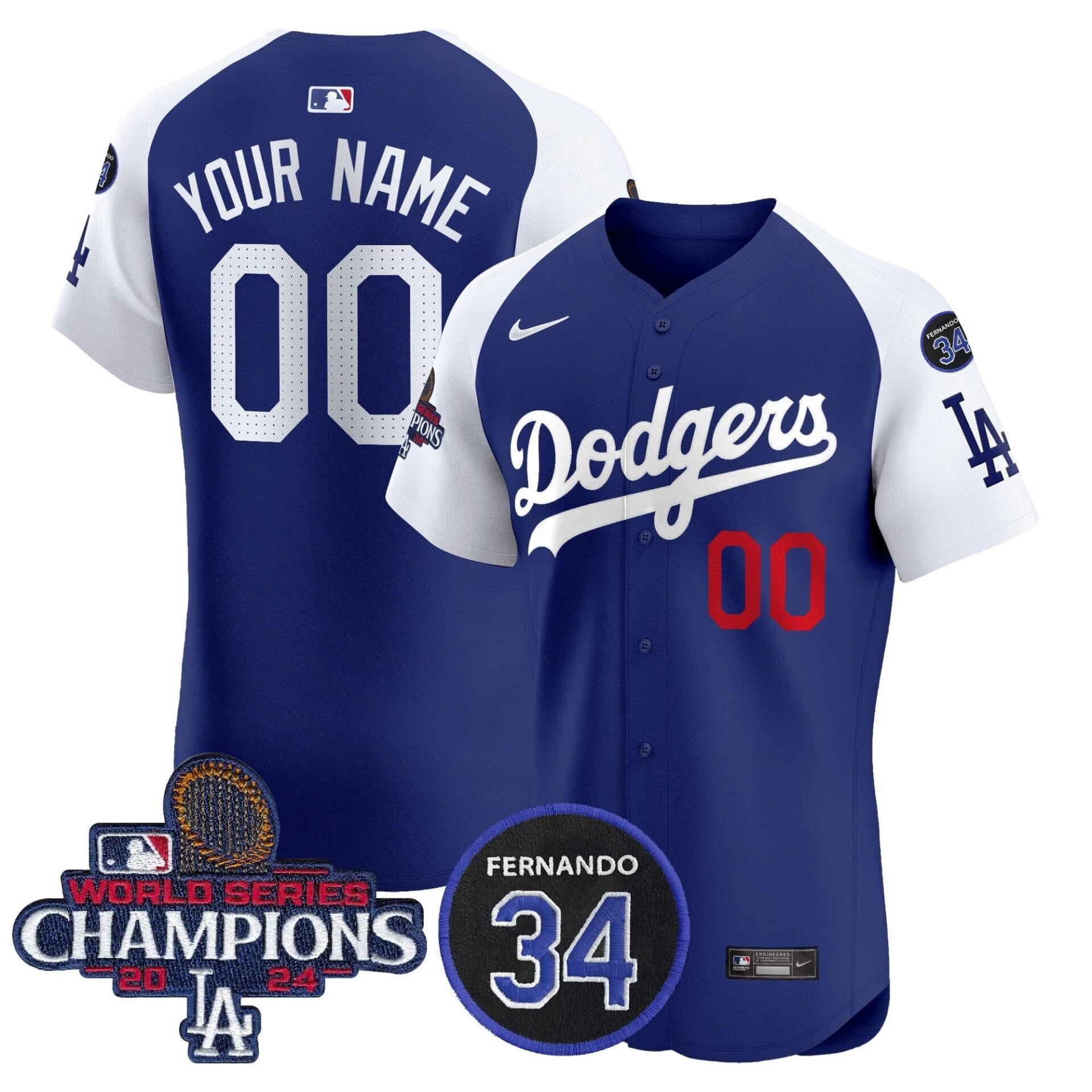 Dodgers 2024 World Series Champions Patch Vapor Premier Elite Custom Jersey V2 - All Stitched - Image 4