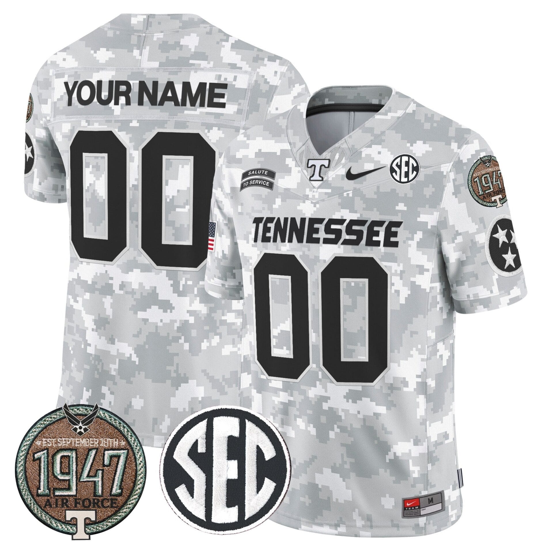 Volunteers 2024 Salute to Service Establishment Year Patch Vapor Limited Custom Jersey - All Stitched - Image 4