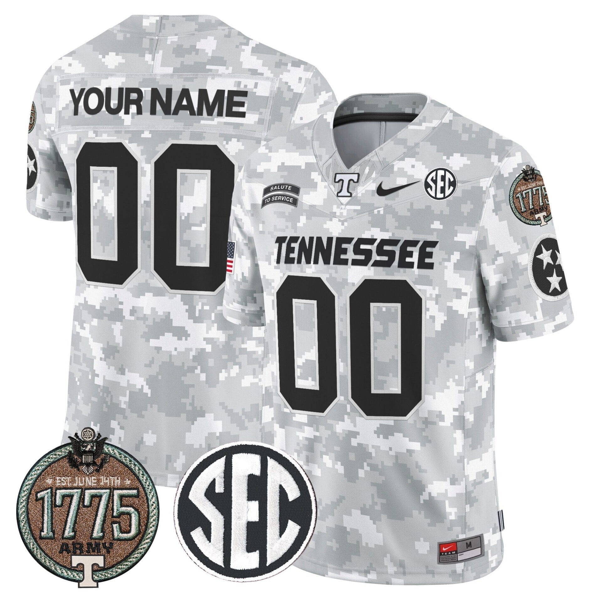 Volunteers 2024 Salute to Service Establishment Year Patch Vapor Limited Custom Jersey - All Stitched - Image 2