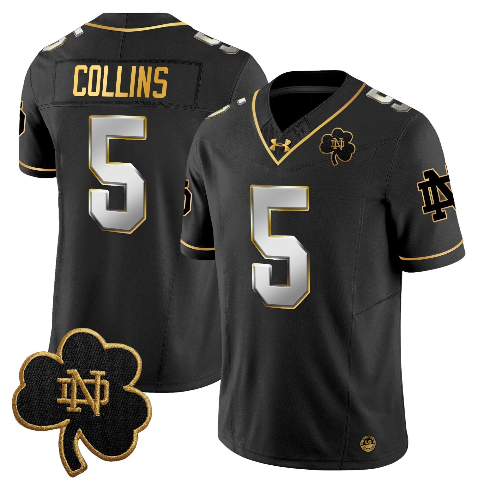 Notre Dame Fighting Irish 2024 Gold Vapor Limited Jersey - All Stitched - Image 30