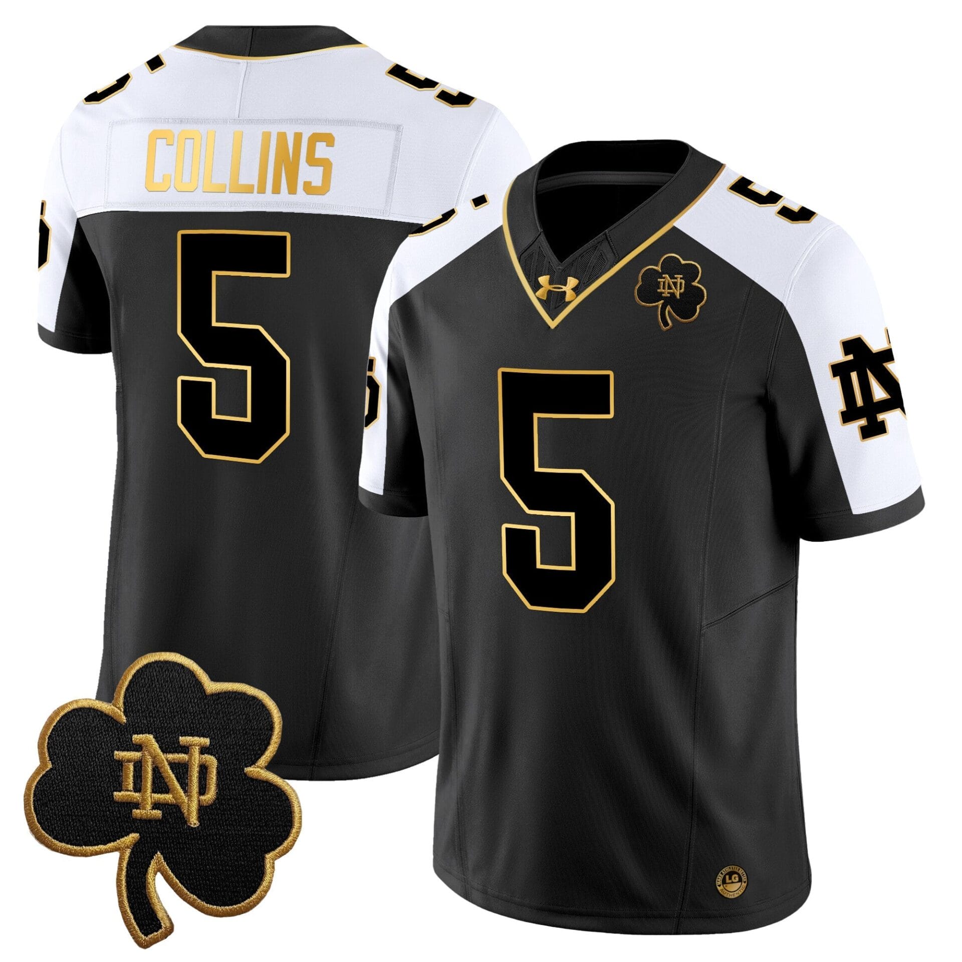 Notre Dame Fighting Irish 2024 Gold Vapor Limited Jersey - All Stitched - Image 3