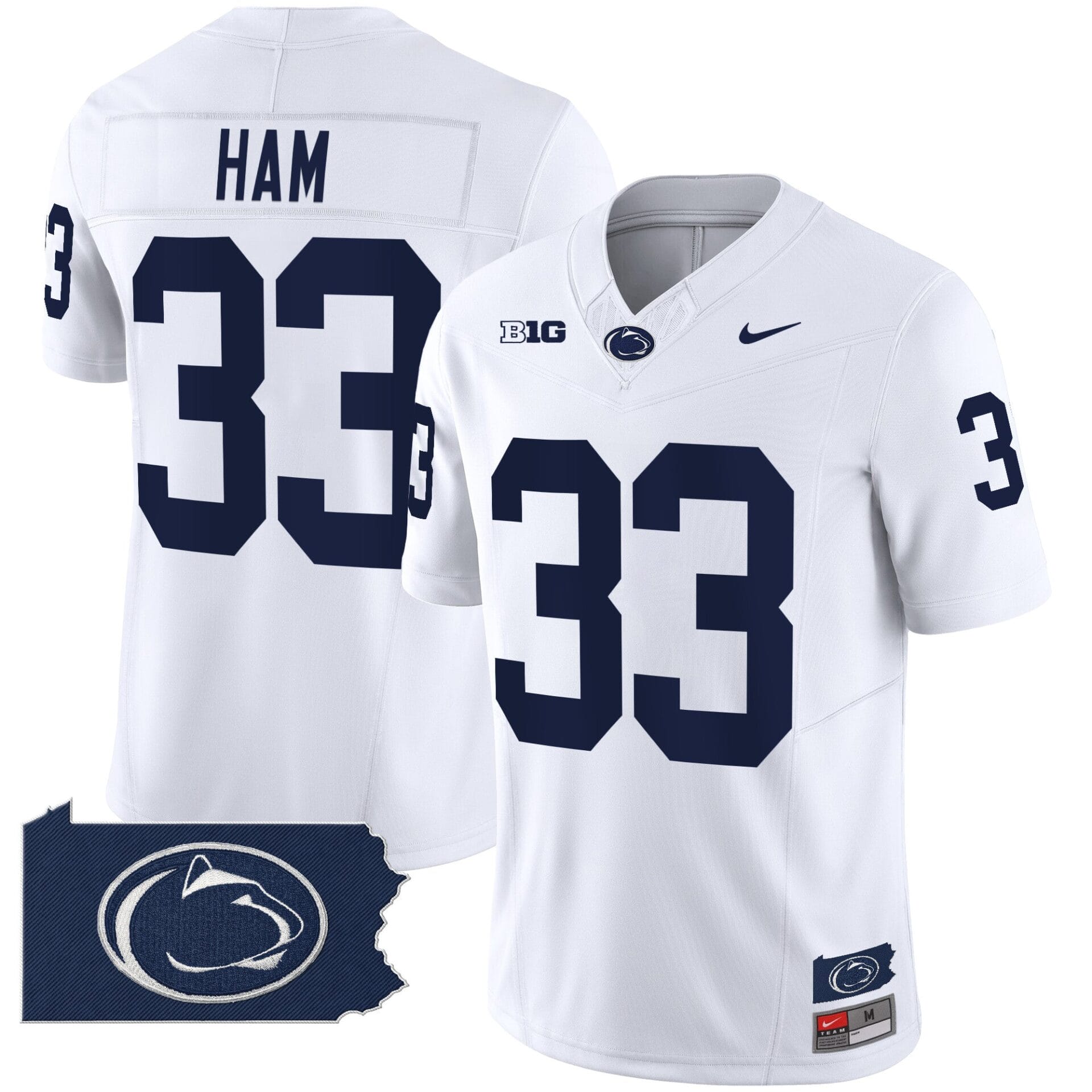 Penn State Nittany Lions 2024 Home Patch Vapor Limited Jersey - All Stitched - Image 25