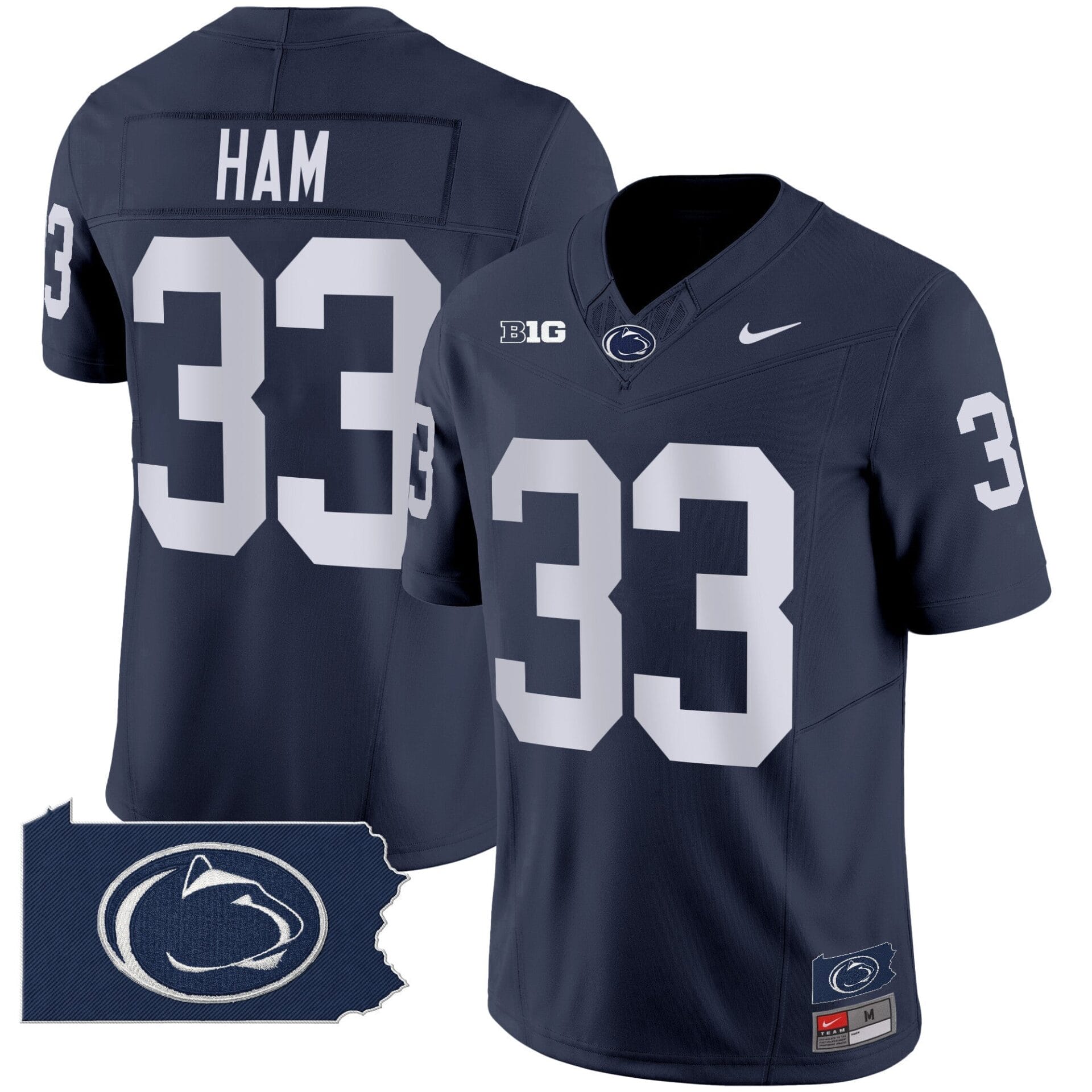 Penn State Nittany Lions 2024 Home Patch Vapor Limited Jersey - All Stitched - Image 18