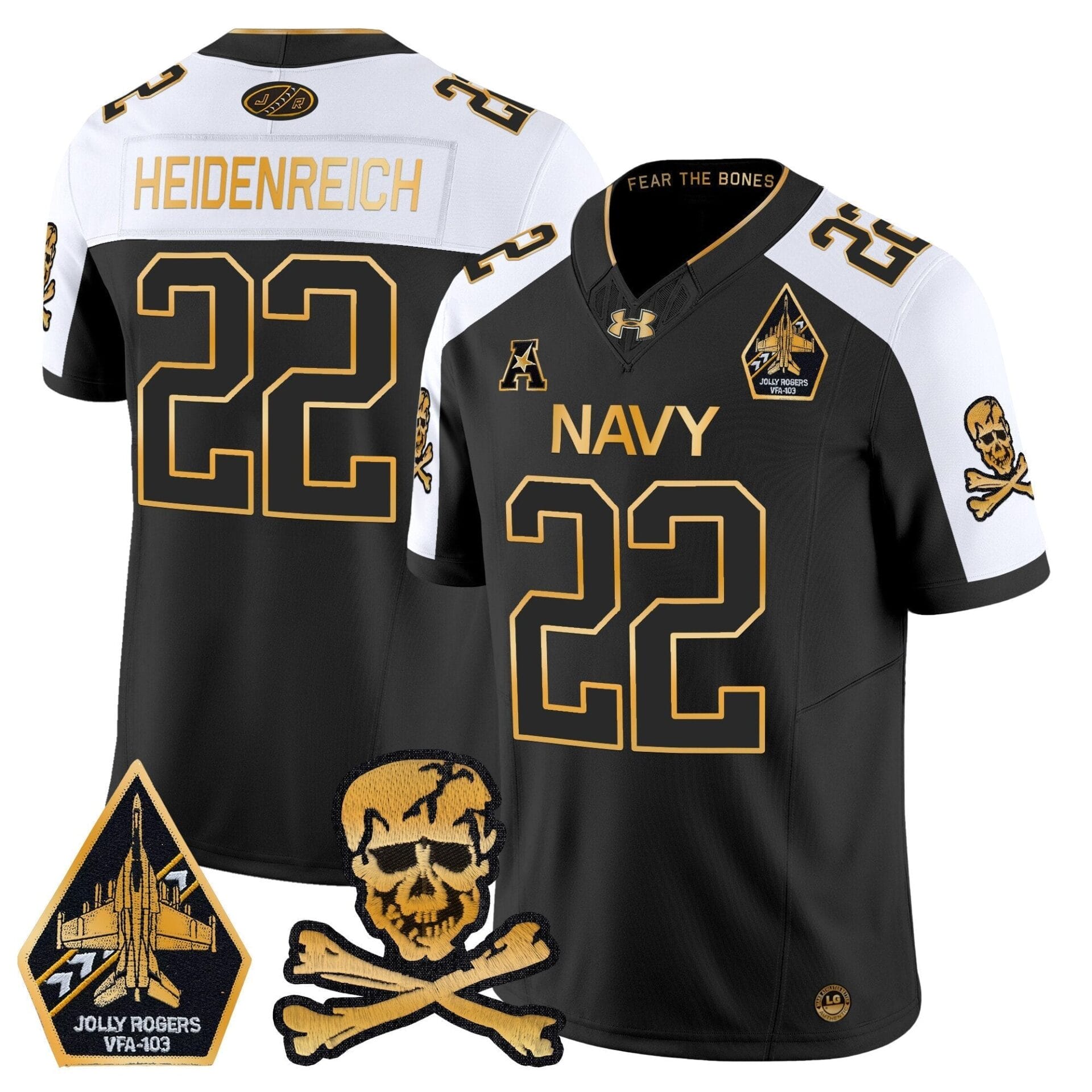 Navy Midshipmen 2024 Gold Vapor Limited Jersey - All Stitched - Image 2
