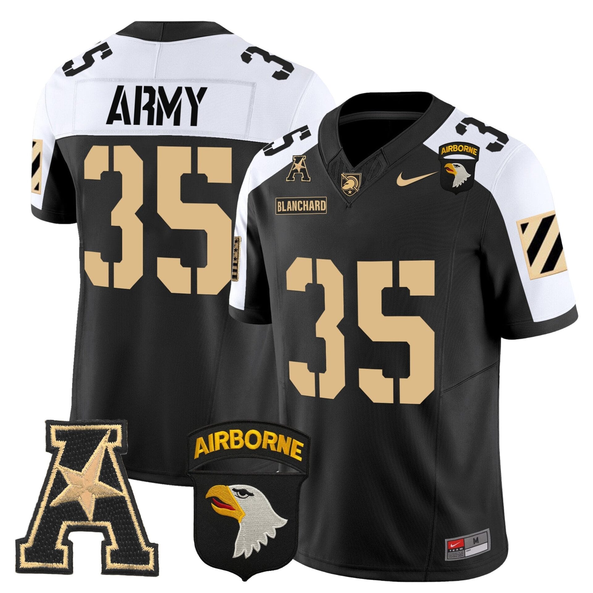 Army Black Knights 101st Airborne Division Patch 2024 Vapor Limited Jersey V3 - All Stitched - Image 14