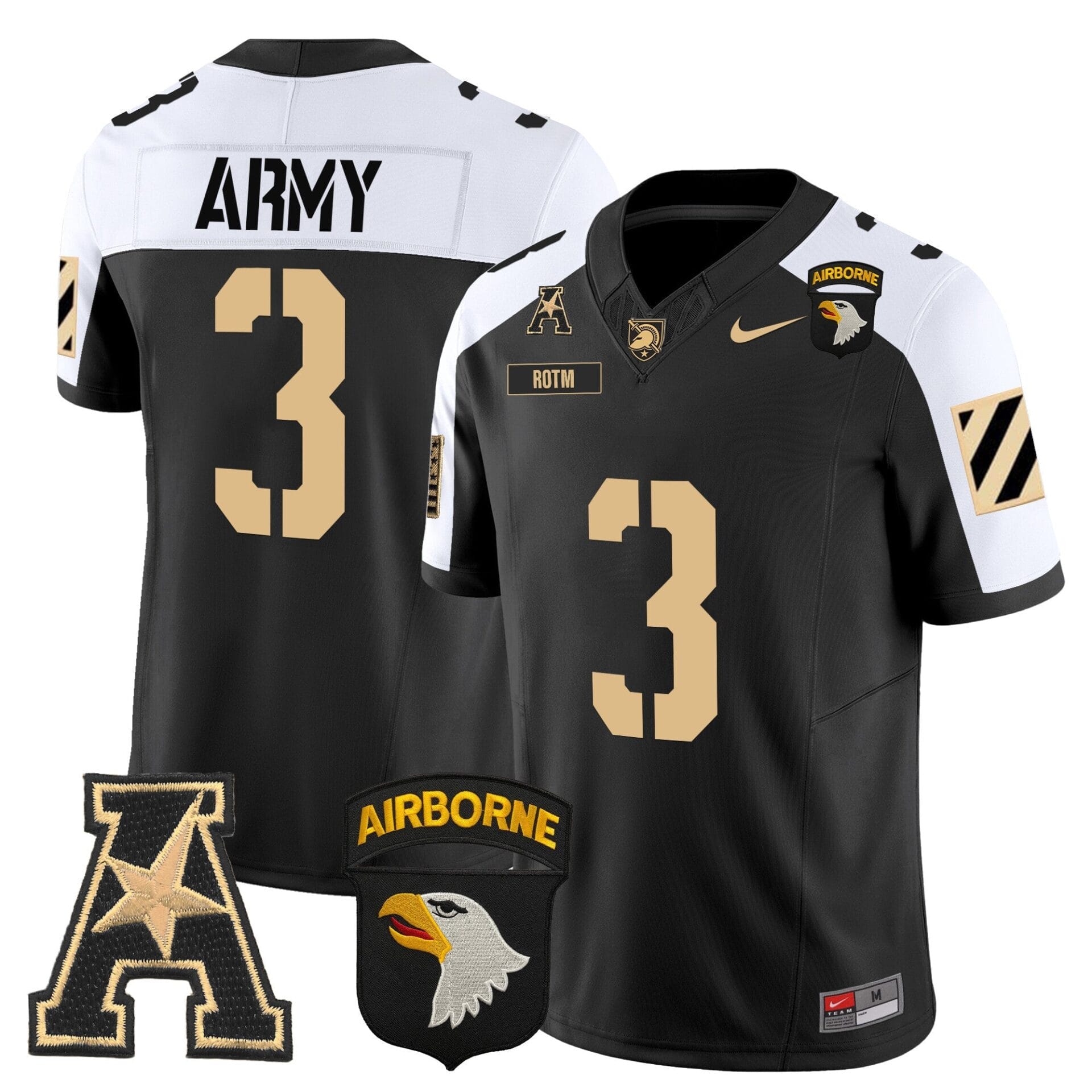 Army Black Knights 101st Airborne Division Patch 2024 Vapor Limited Jersey V3 - All Stitched - Image 16