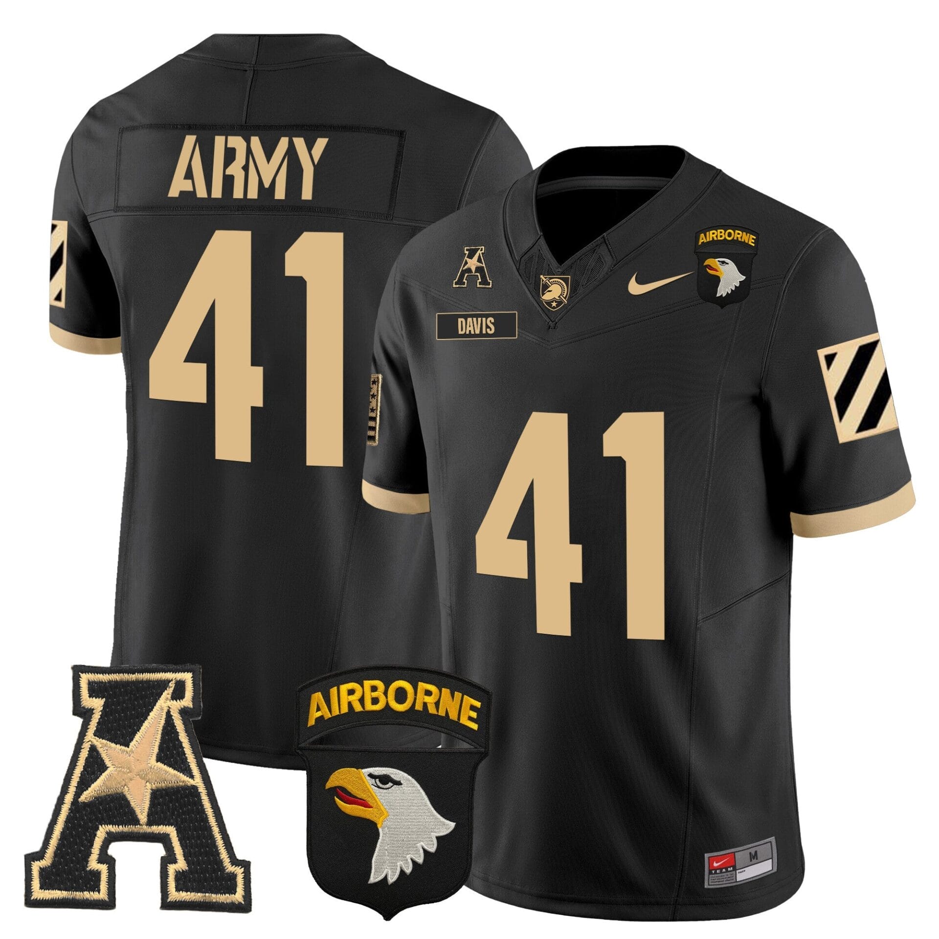Army Black Knights 101st Airborne Division Patch 2024 Vapor Limited Jersey V3 - All Stitched - Image 22
