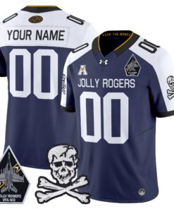 Alternative view of Navy Midshipmen 2024 Vapor Limited Custom Jersey V5 - All Stitched
