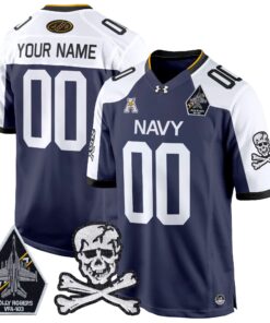 Alternative view of Navy Midshipmen 2024 Game Custom Jersey - All Stitched