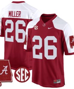 Alternative view of Alabama Crimson Tide 2024 Alabama Map Patch Game Jersey - All Stitched