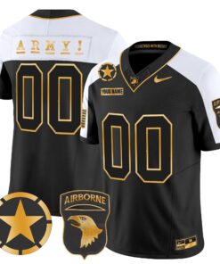 Army Black Knights 101st Airborne Division Patch 2024 Gold Vapor Limited Custom Jersey - All Stitched