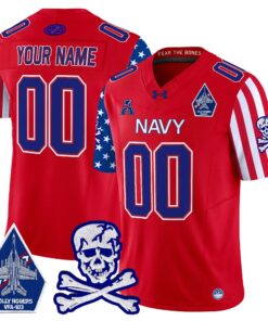 Alternative view of Navy Midshipmen 2024 American Style Vapor Limited Custom Jersey - All Stitched