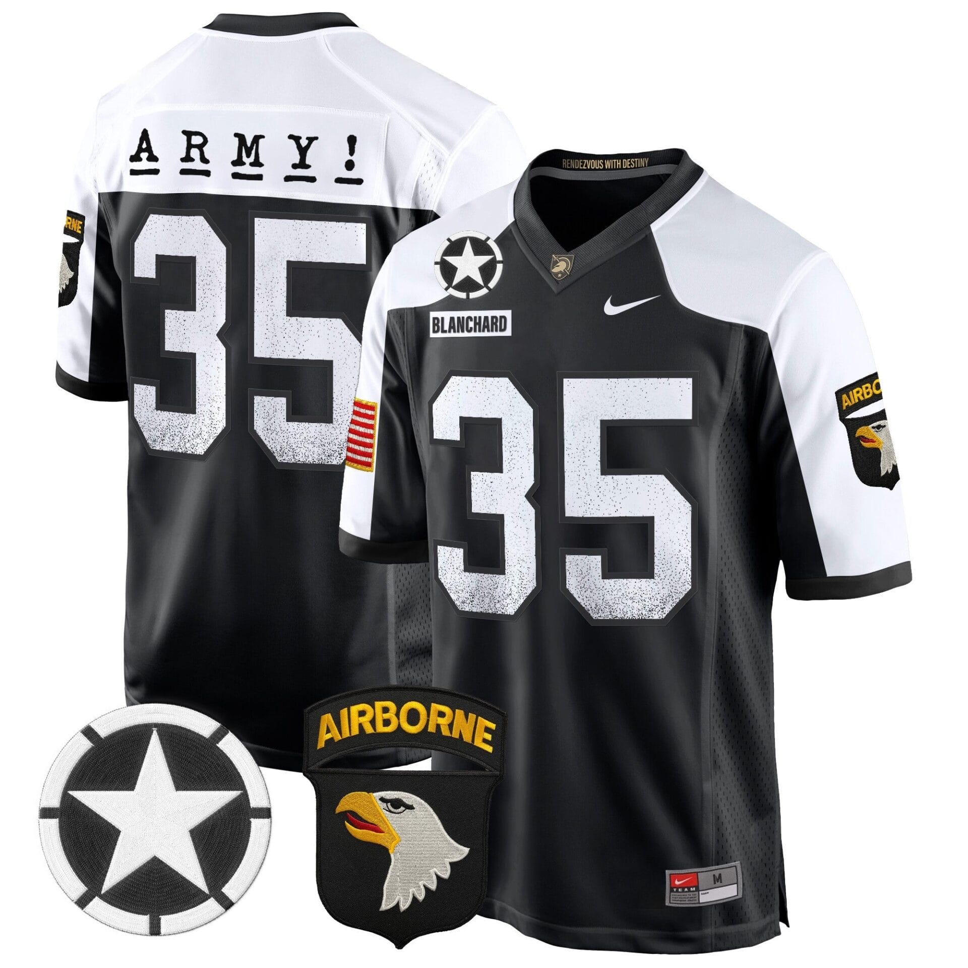 Army Black Knights 101st Airborne Division Patch 2024 Game Jersey - All Stitched - Image 5