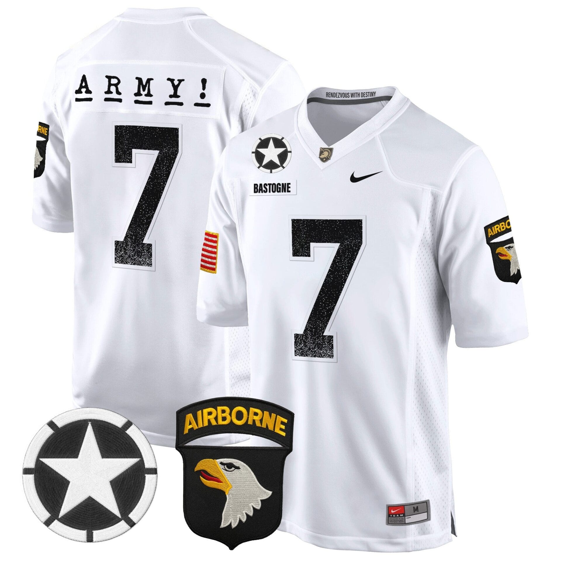 Army Black Knights 101st Airborne Division Patch 2024 Game Jersey - All Stitched - Image 33