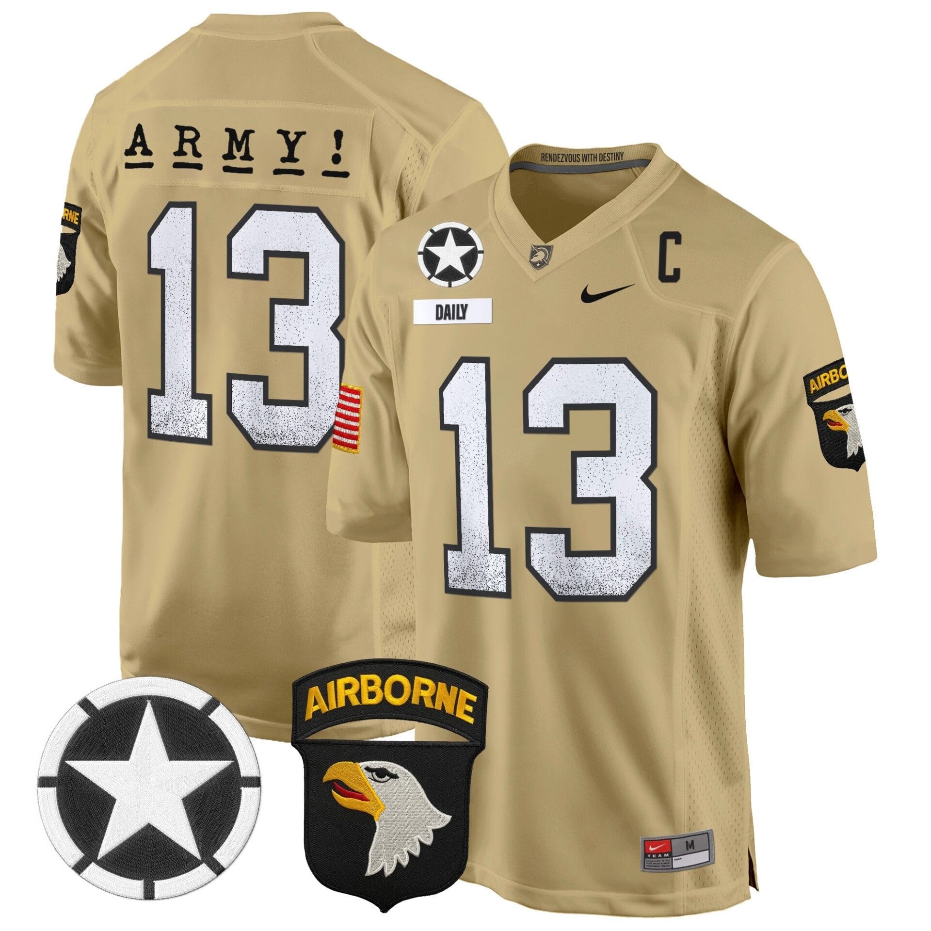 Army Black Knights 101st Airborne Division Patch 2024 Game Jersey - All Stitched - Image 37