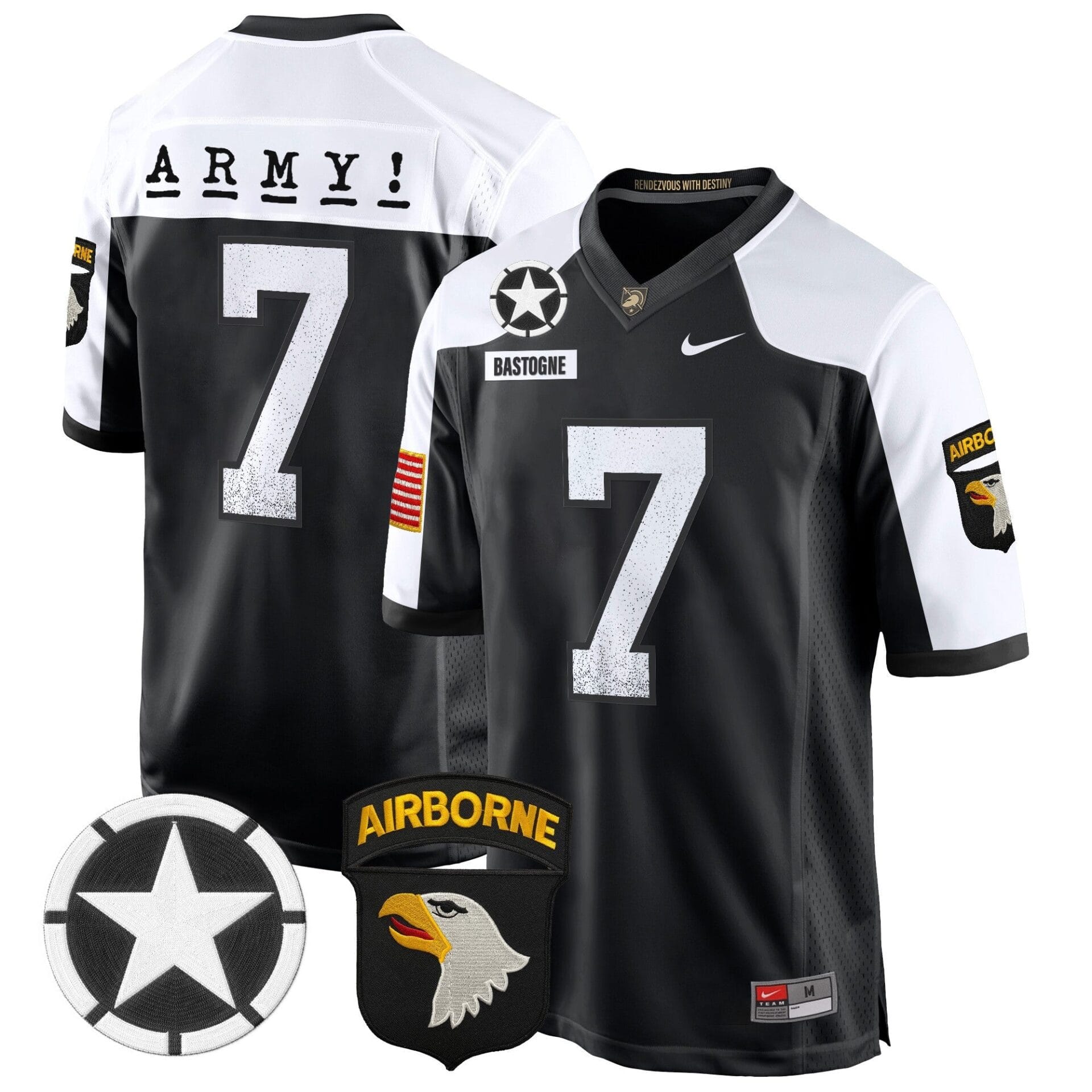 Army Black Knights 101st Airborne Division Patch 2024 Game Jersey - All Stitched - Image 6