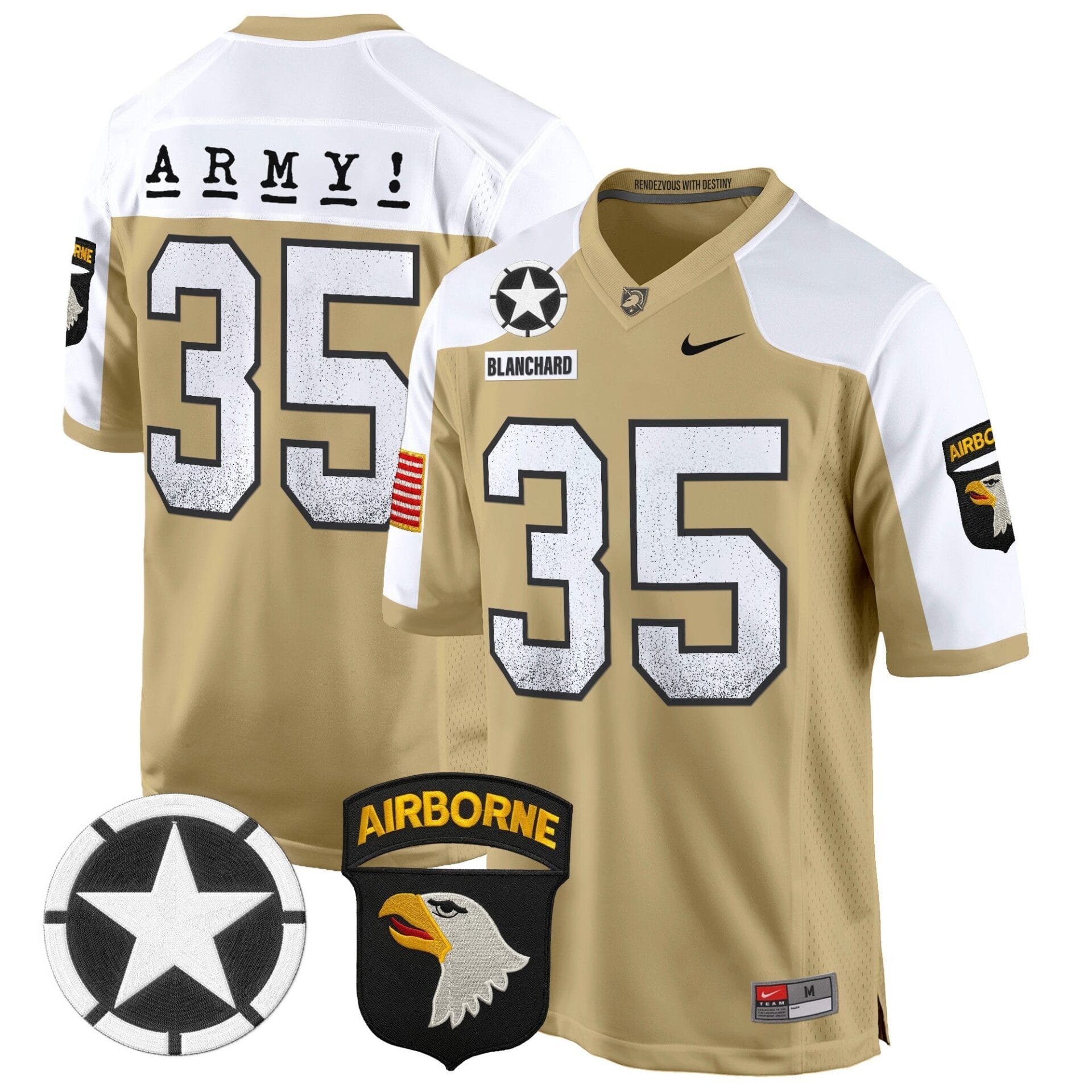 Army Black Knights 101st Airborne Division Patch 2024 Game Jersey - All Stitched - Image 14