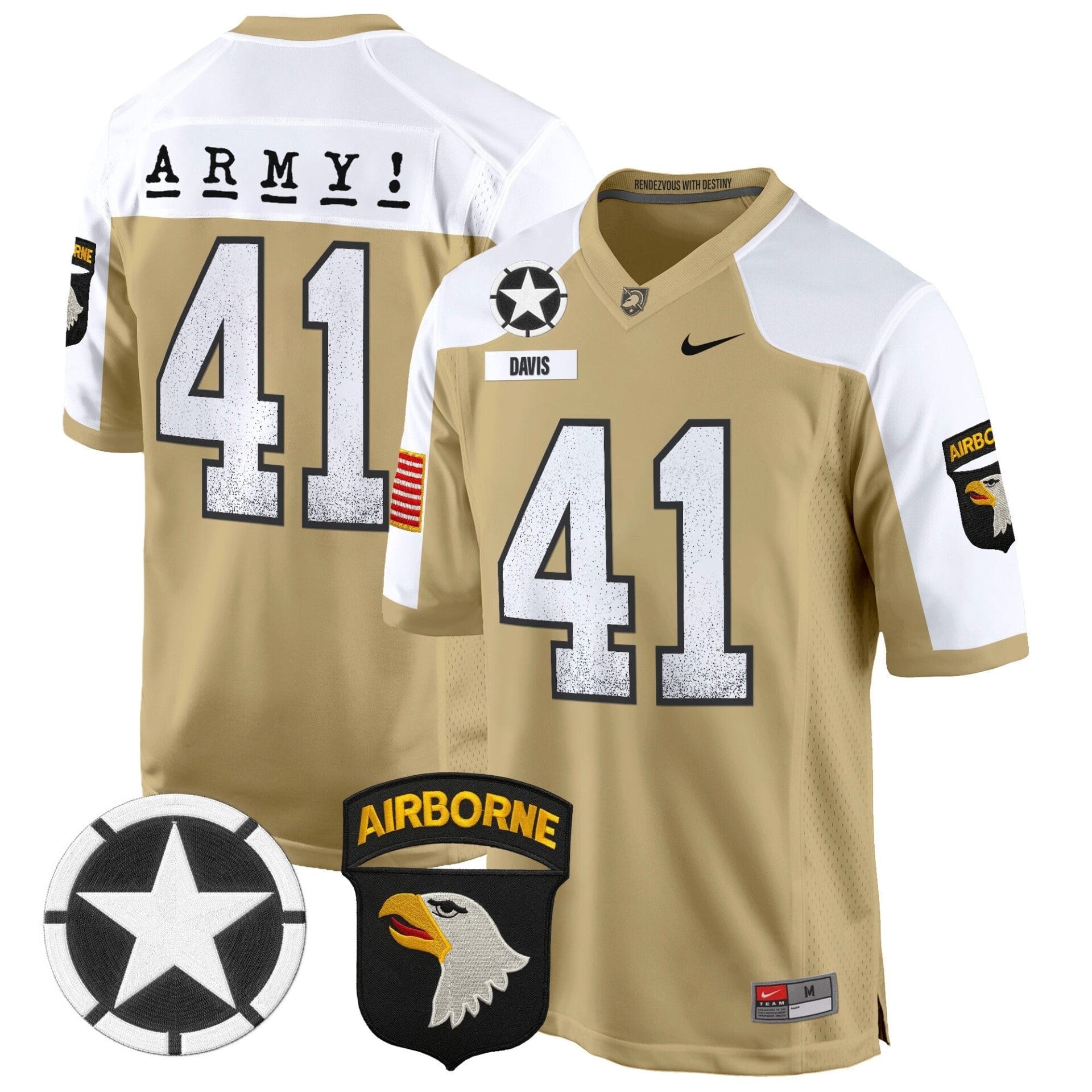 Army Black Knights 101st Airborne Division Patch 2024 Game Jersey - All Stitched - Image 13