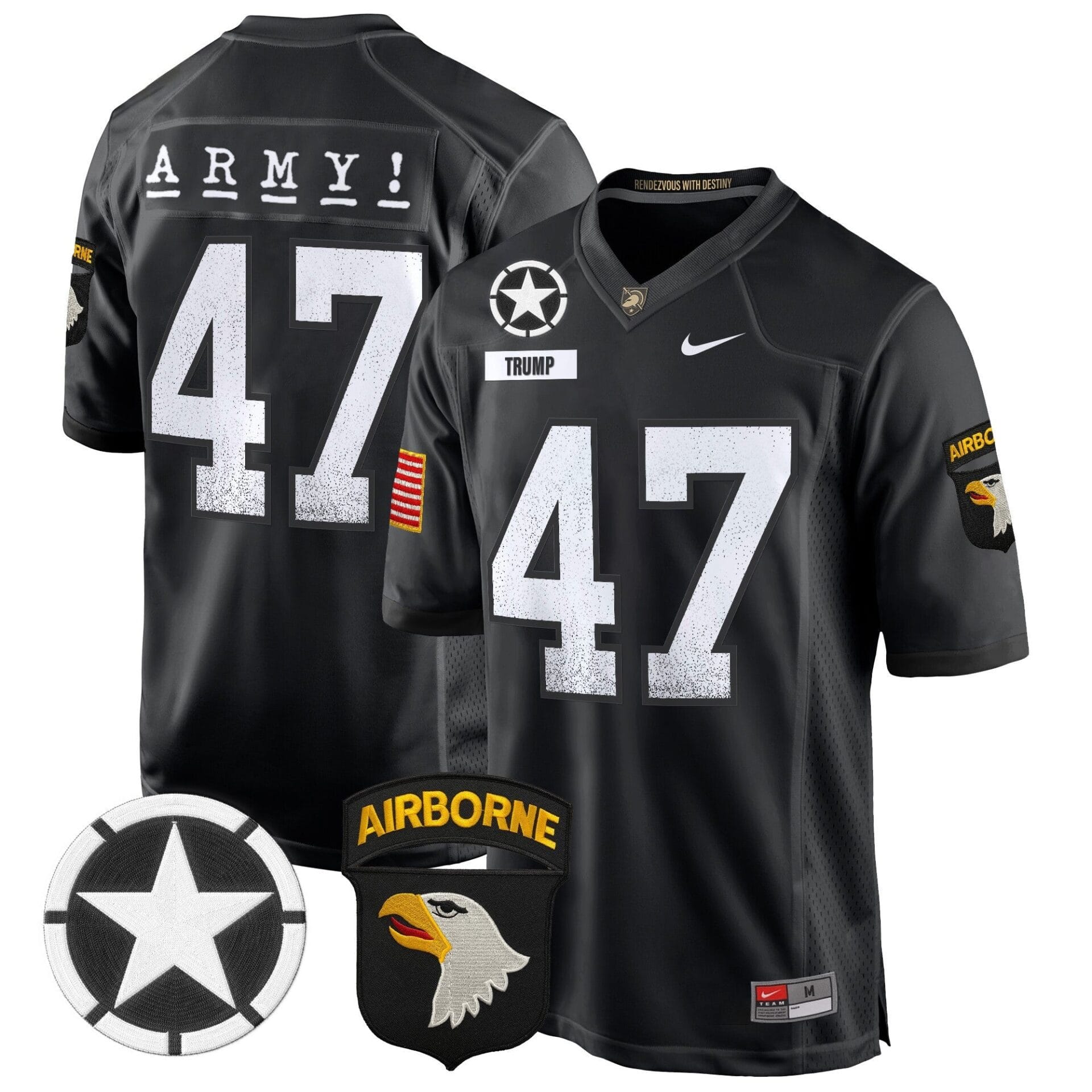 Army Black Knights 101st Airborne Division Patch 2024 Game Jersey - All Stitched - Image 21