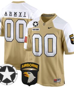 Alternative view of Army Black Knights 101st Airborne Division Patch 2024 Game Custom Jersey - All Stitched