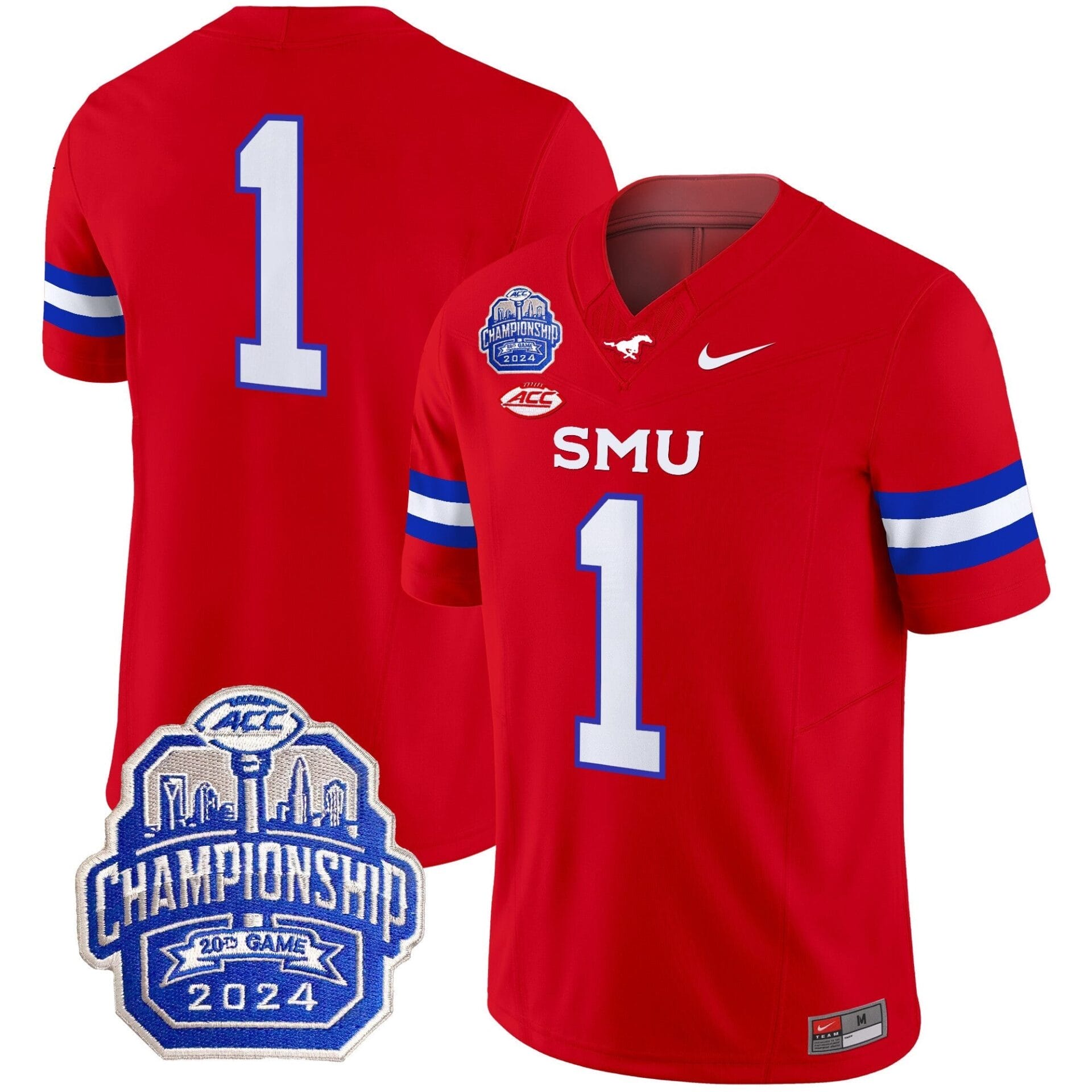 SMU Mustangs 2024 ACC Championship Patch Vapor Limited Jersey - All Stitched - Image 35