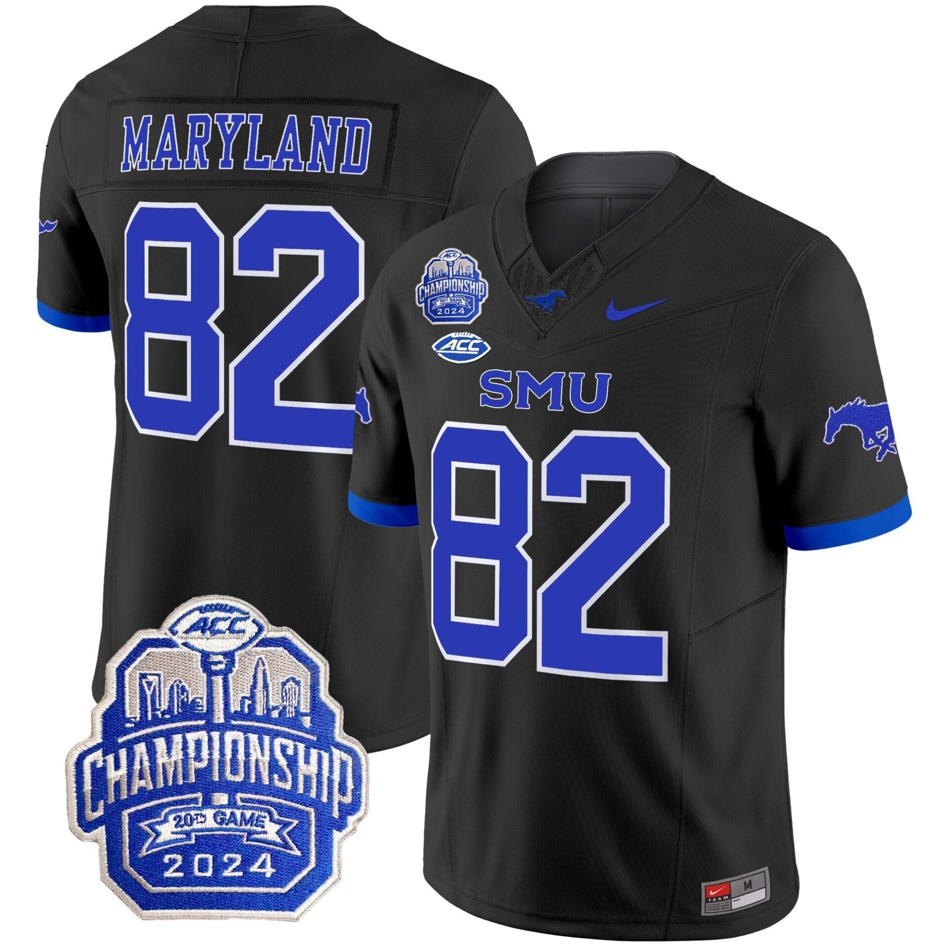 SMU Mustangs 2024 ACC Championship Patch Vapor Limited Jersey - All Stitched - Image 38