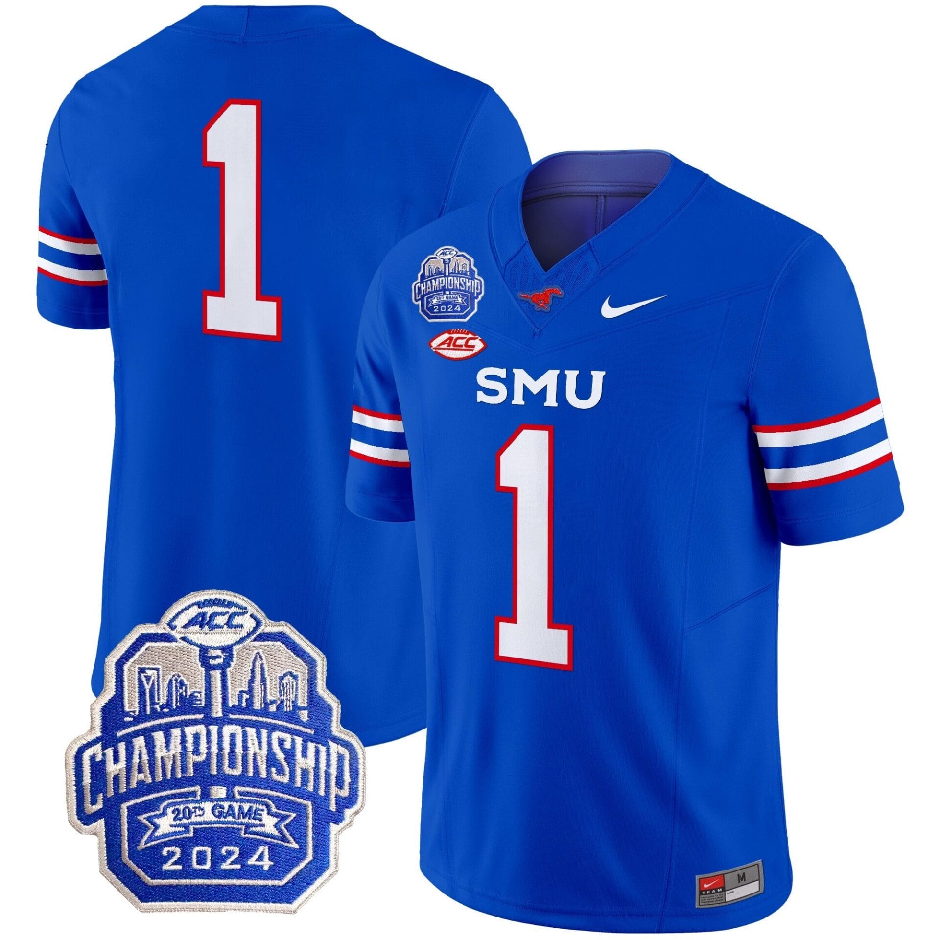 SMU Mustangs 2024 ACC Championship Patch Vapor Limited Jersey - All Stitched - Image 28