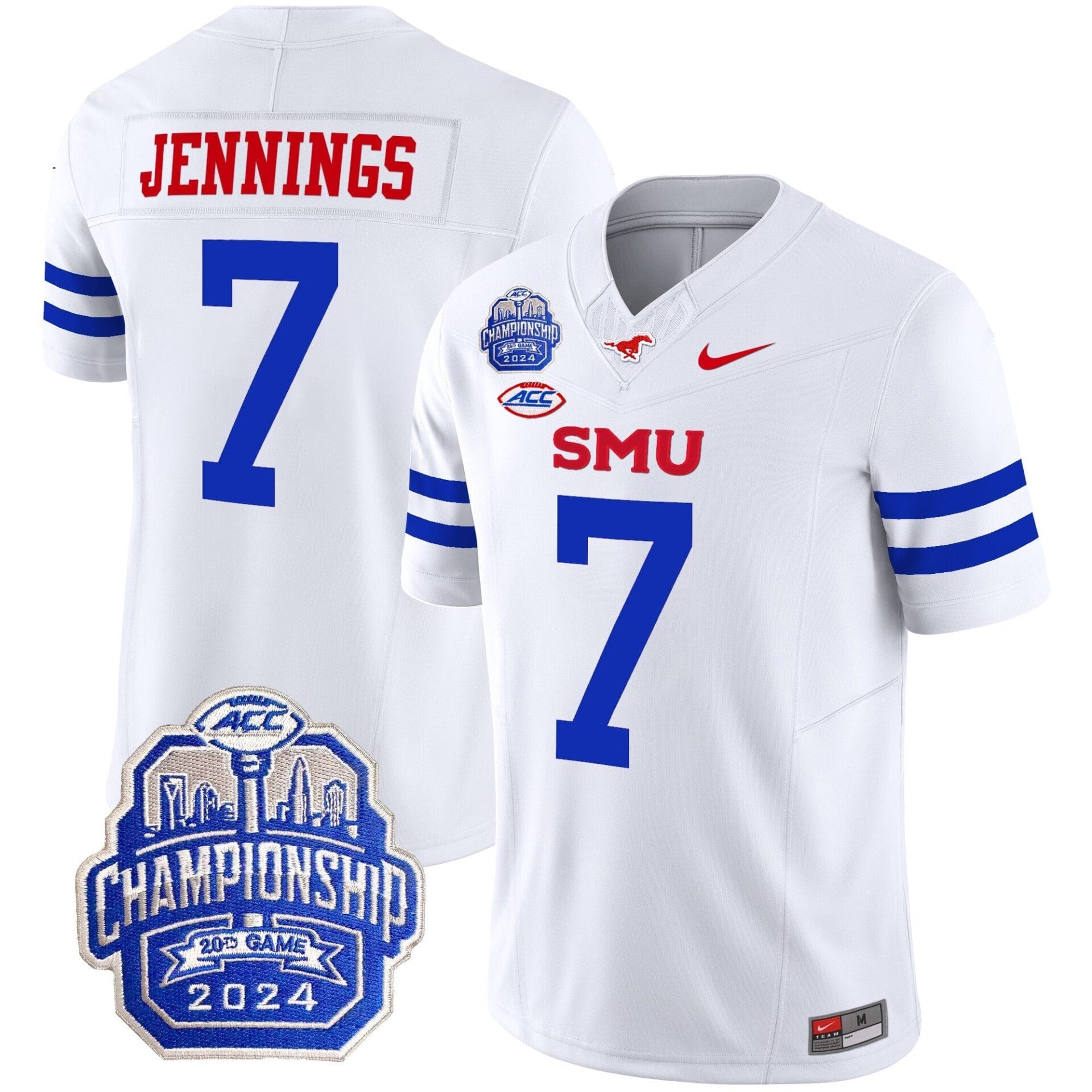 SMU Mustangs 2024 ACC Championship Patch Vapor Limited Jersey - All Stitched - Image 43