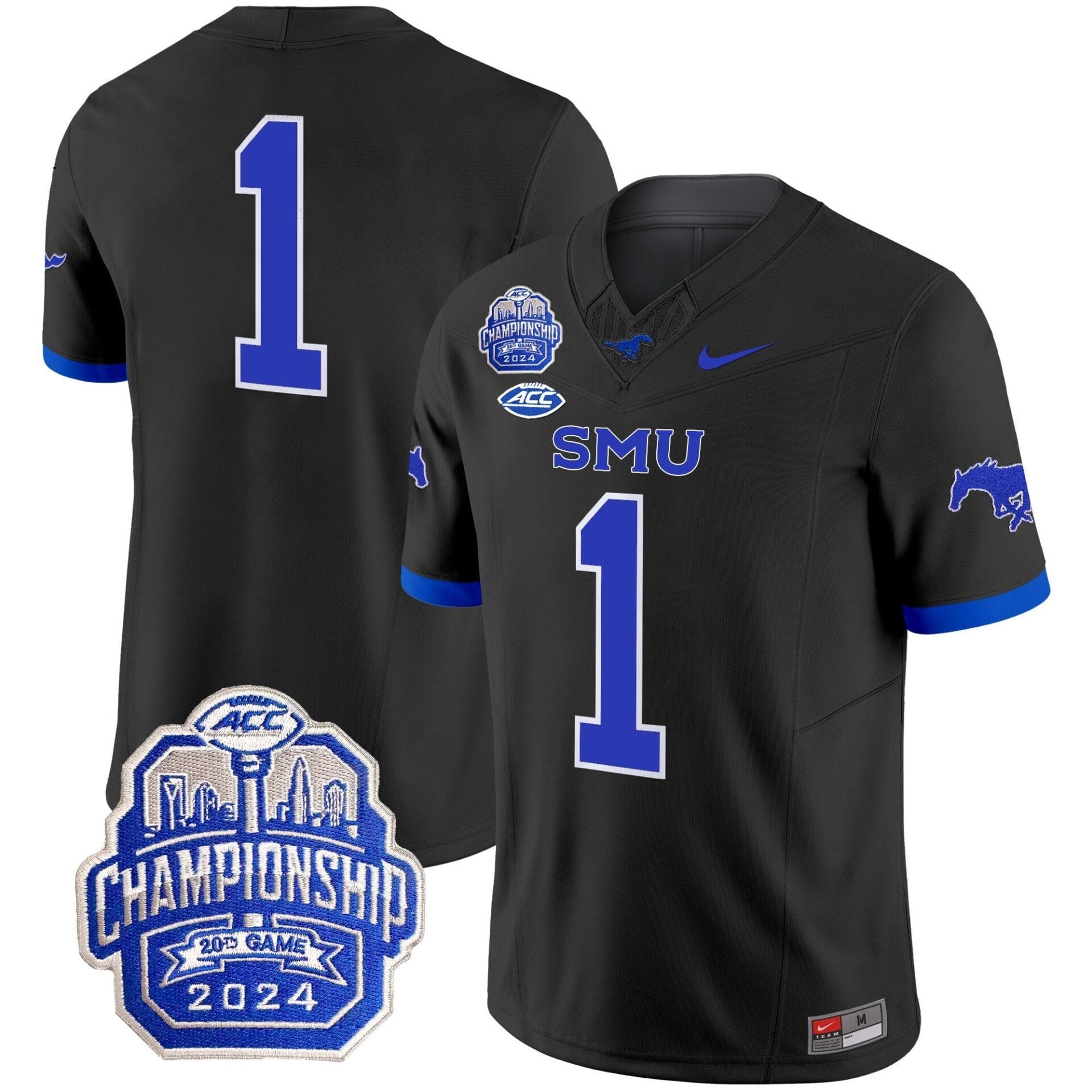 SMU Mustangs 2024 ACC Championship Patch Vapor Limited Jersey - All Stitched - Image 42