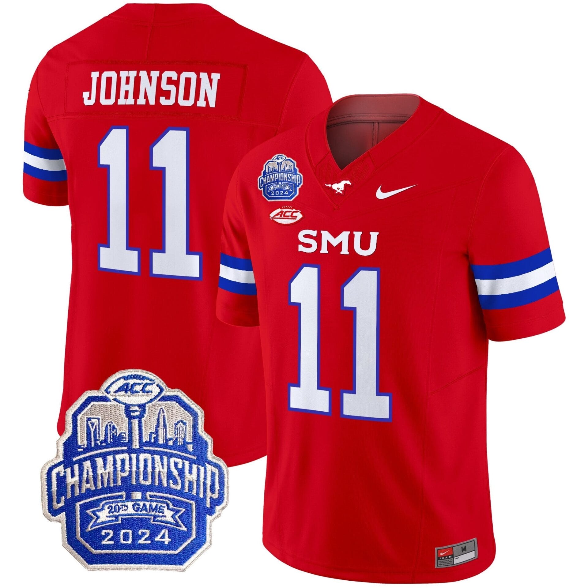 SMU Mustangs 2024 ACC Championship Patch Vapor Limited Jersey - All Stitched - Image 32