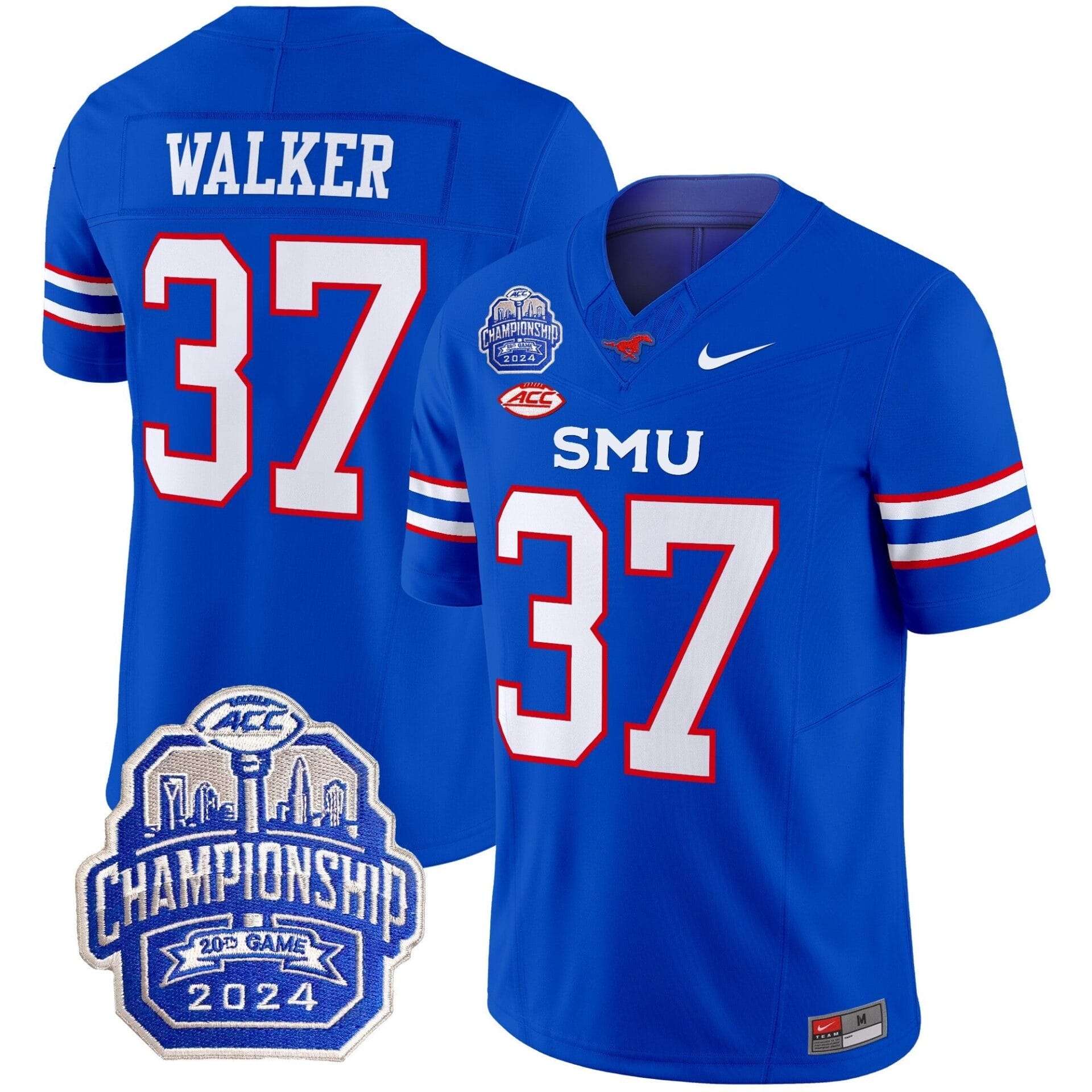 SMU Mustangs 2024 ACC Championship Patch Vapor Limited Jersey - All Stitched - Image 27