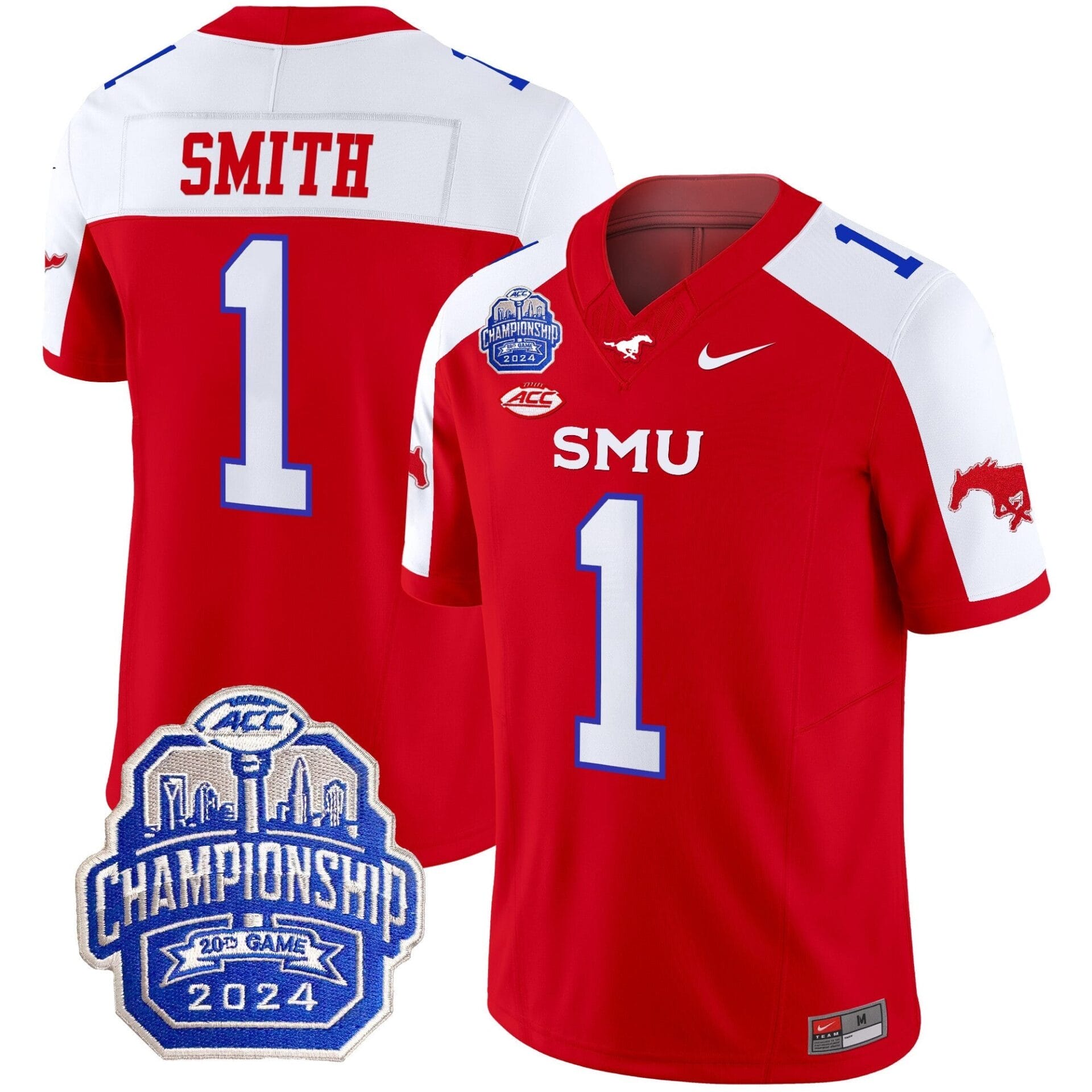 SMU Mustangs 2024 ACC Championship Patch Vapor Limited Jersey - All Stitched - Image 16