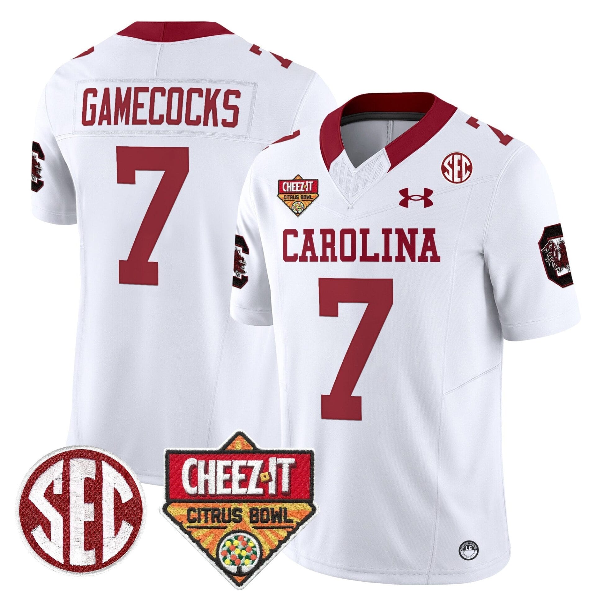 South Carolina Gamecocks 1980 Throwback Cheez-It Citrus Bowl Patch Vapor Limited Jersey - All Stitched - Image 22