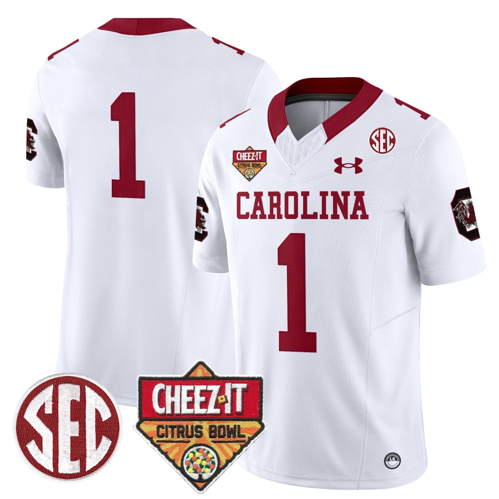 South Carolina Gamecocks 1980 Throwback Cheez-It Citrus Bowl Patch Vapor Limited Jersey - All Stitched - Image 24