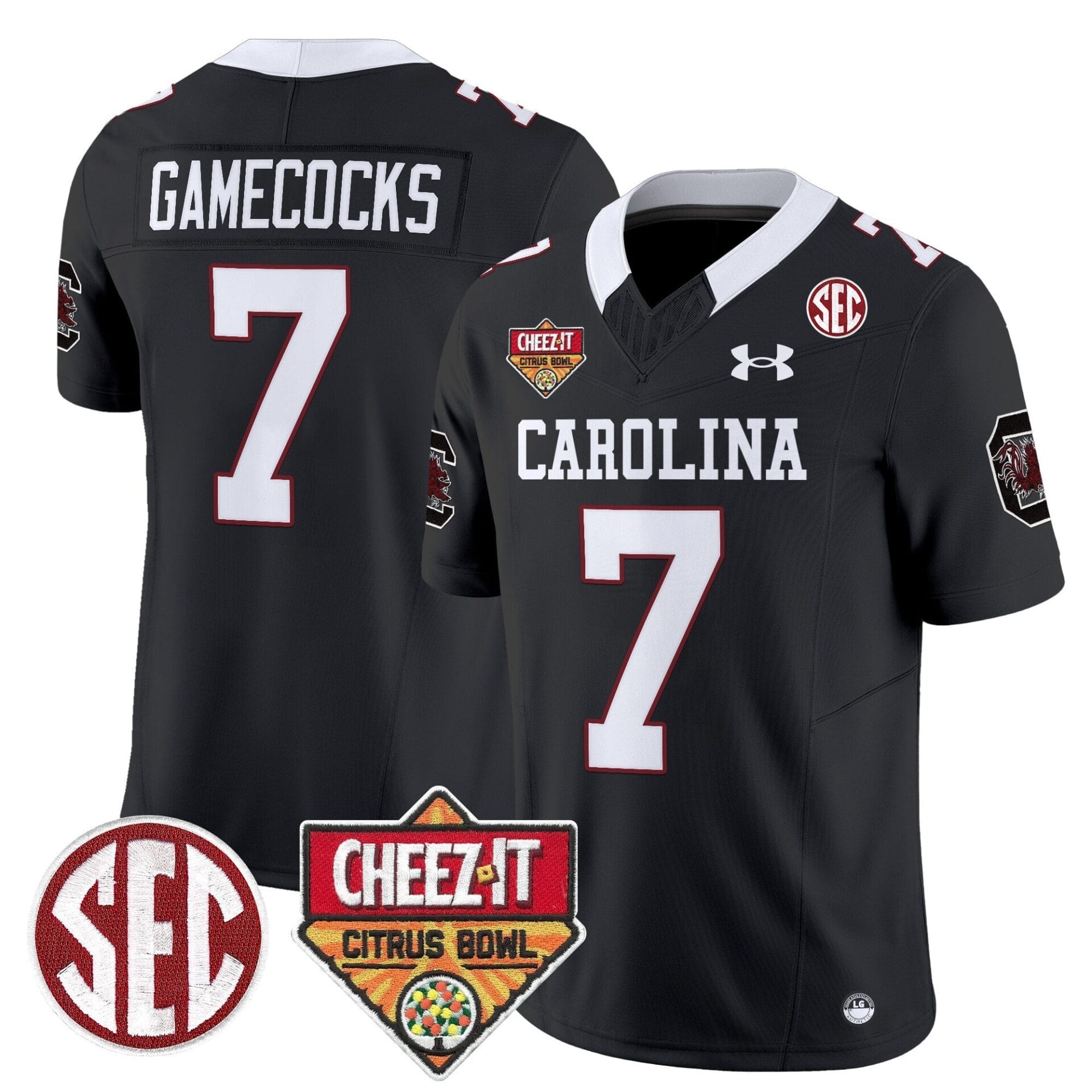 South Carolina Gamecocks 1980 Throwback Cheez-It Citrus Bowl Patch Vapor Limited Jersey - All Stitched - Image 14