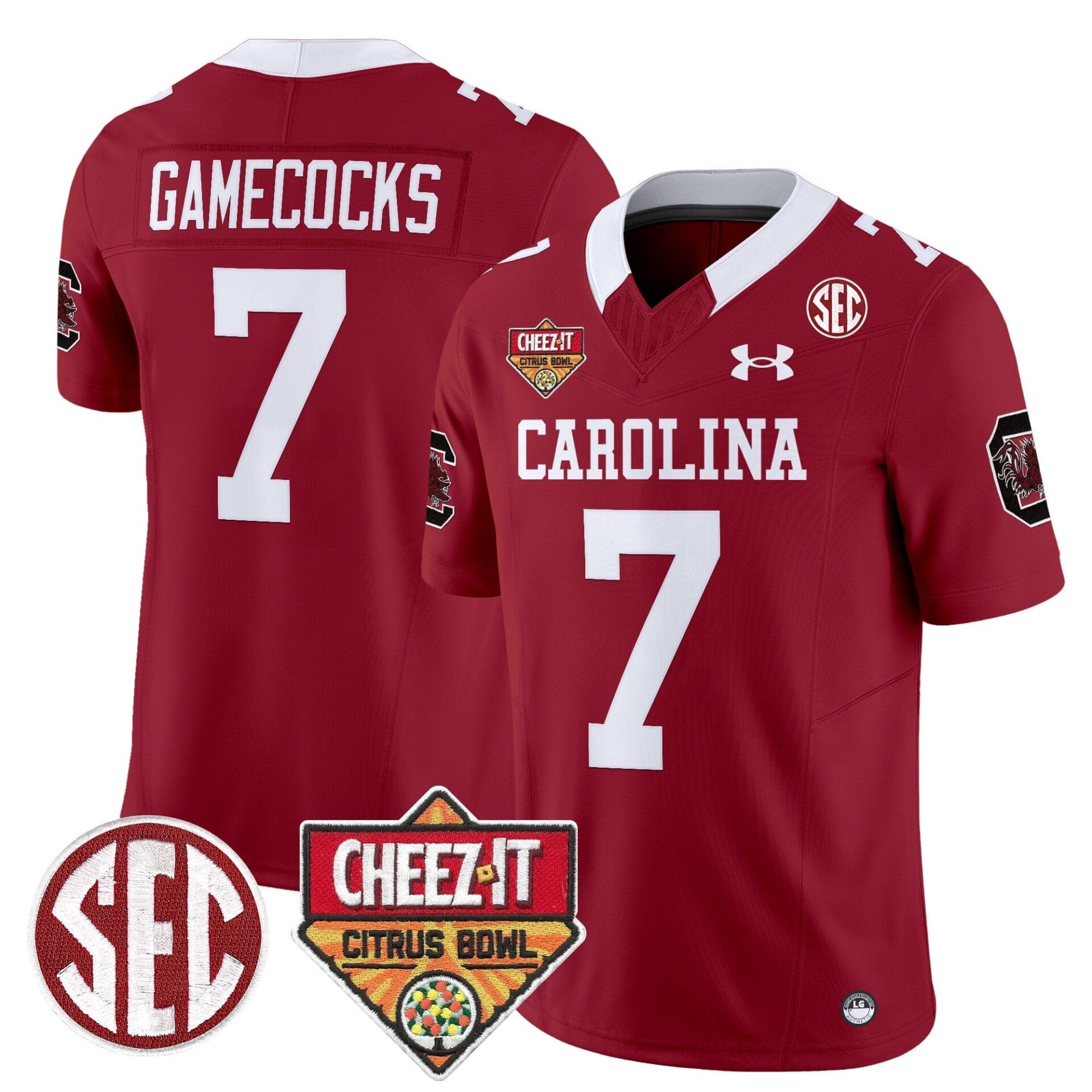 South Carolina Gamecocks 1980 Throwback Cheez-It Citrus Bowl Patch Vapor Limited Jersey - All Stitched - Image 6